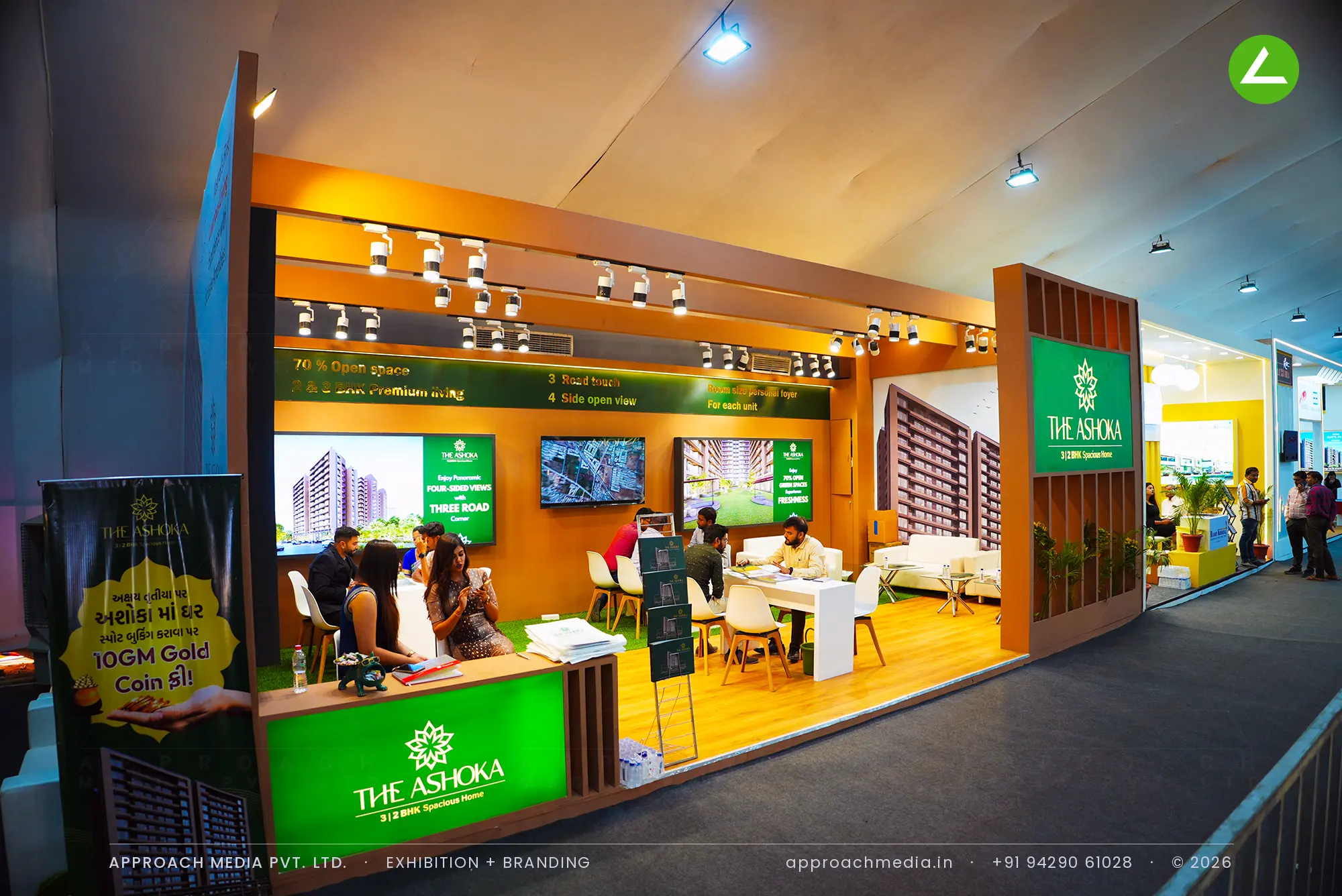 The Ashoka at Divya Bhaskar Property Show Vastral: Wood-and-Green Exhibition Stall Design, Ahmedabad — photo 4