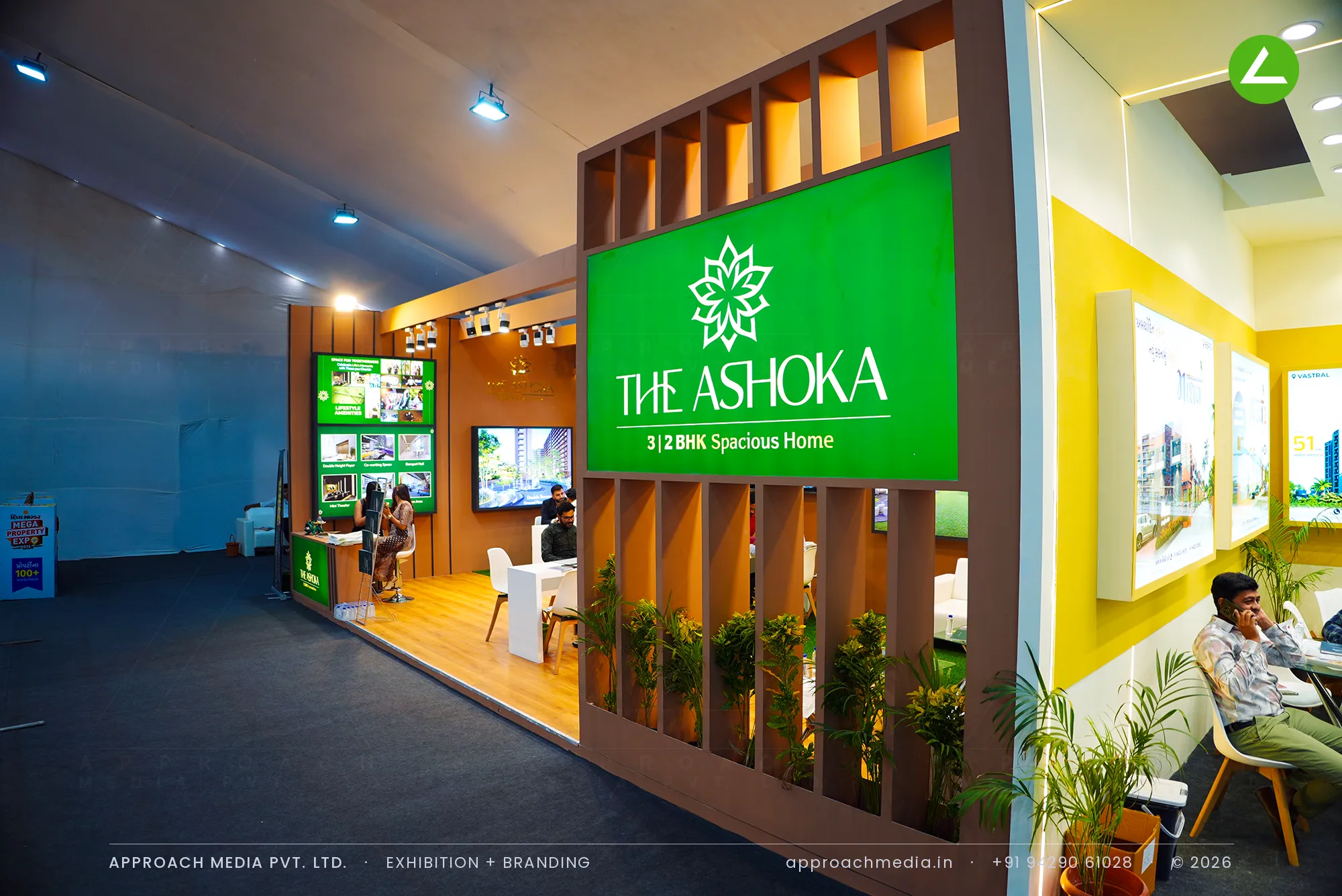 The Ashoka at Divya Bhaskar Property Show Vastral: Wood-and-Green Exhibition Stall Design, Ahmedabad — photo 3