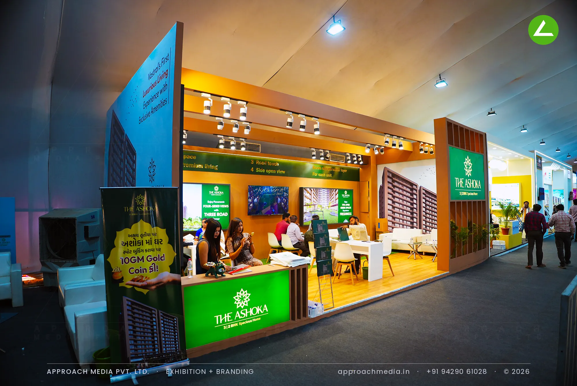 The Ashoka at Divya Bhaskar Property Show Vastral: Wood-and-Green Exhibition Stall Design, Ahmedabad — photo 2