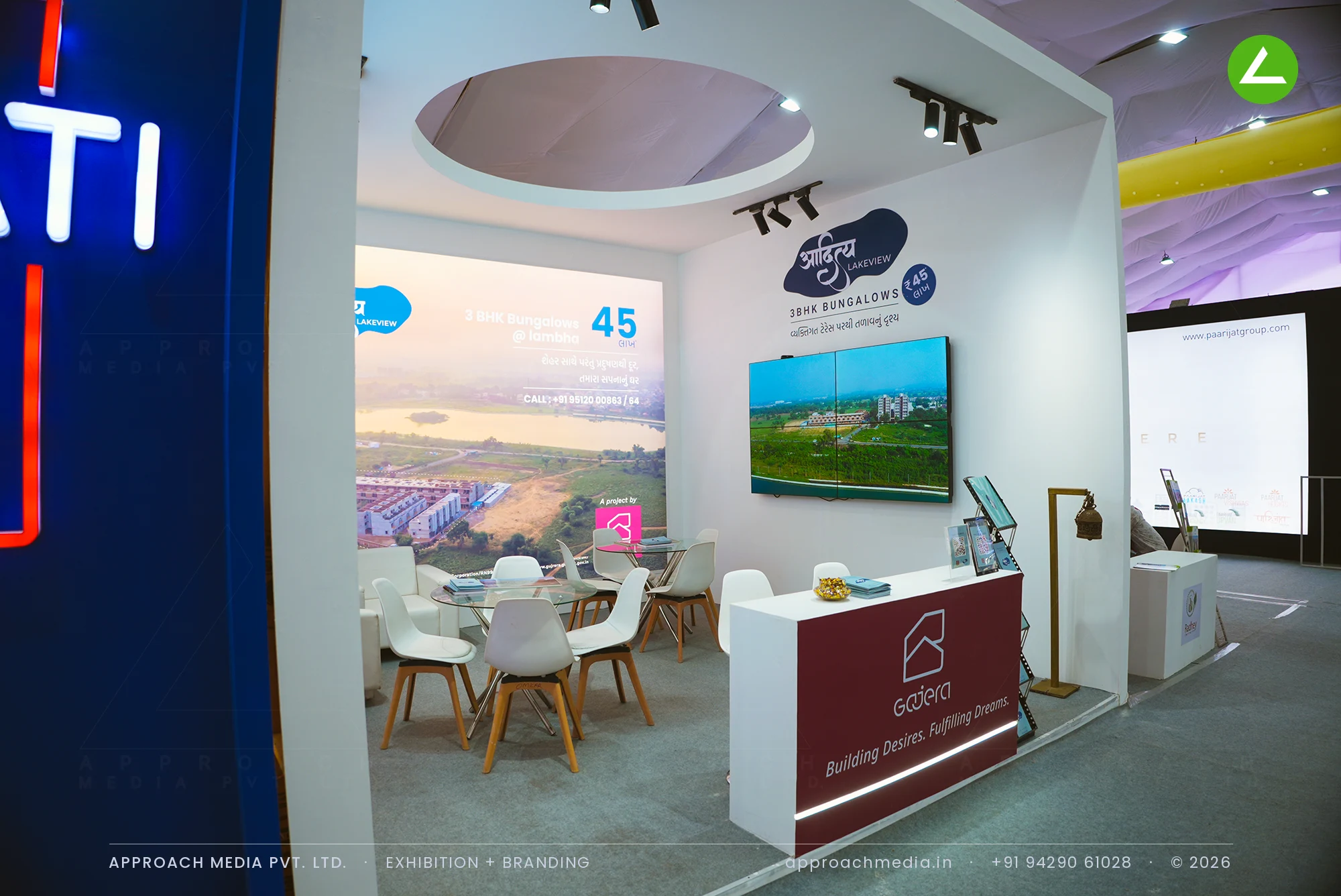 Gajera at the Divya Bhaskar Property Show Narol Ahmedabad: 16 sqm Exhibition Stall Design — photo 2