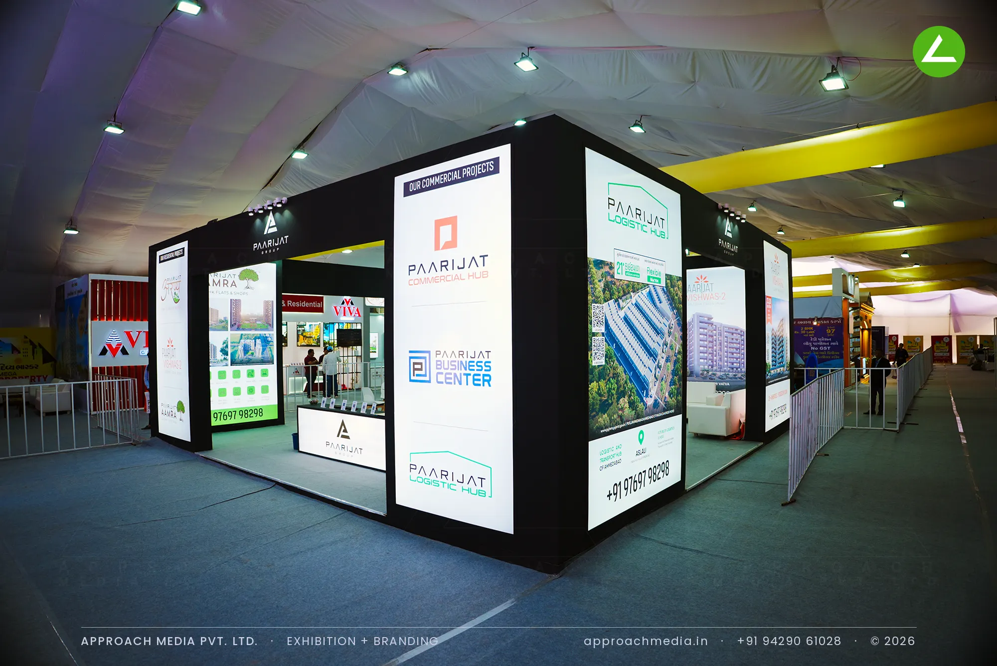 Paarijat Group's 54 sqm Island: Exhibition Stall Design at Divya Bhaskar Property Show Narol Ahmedabad — photo 2