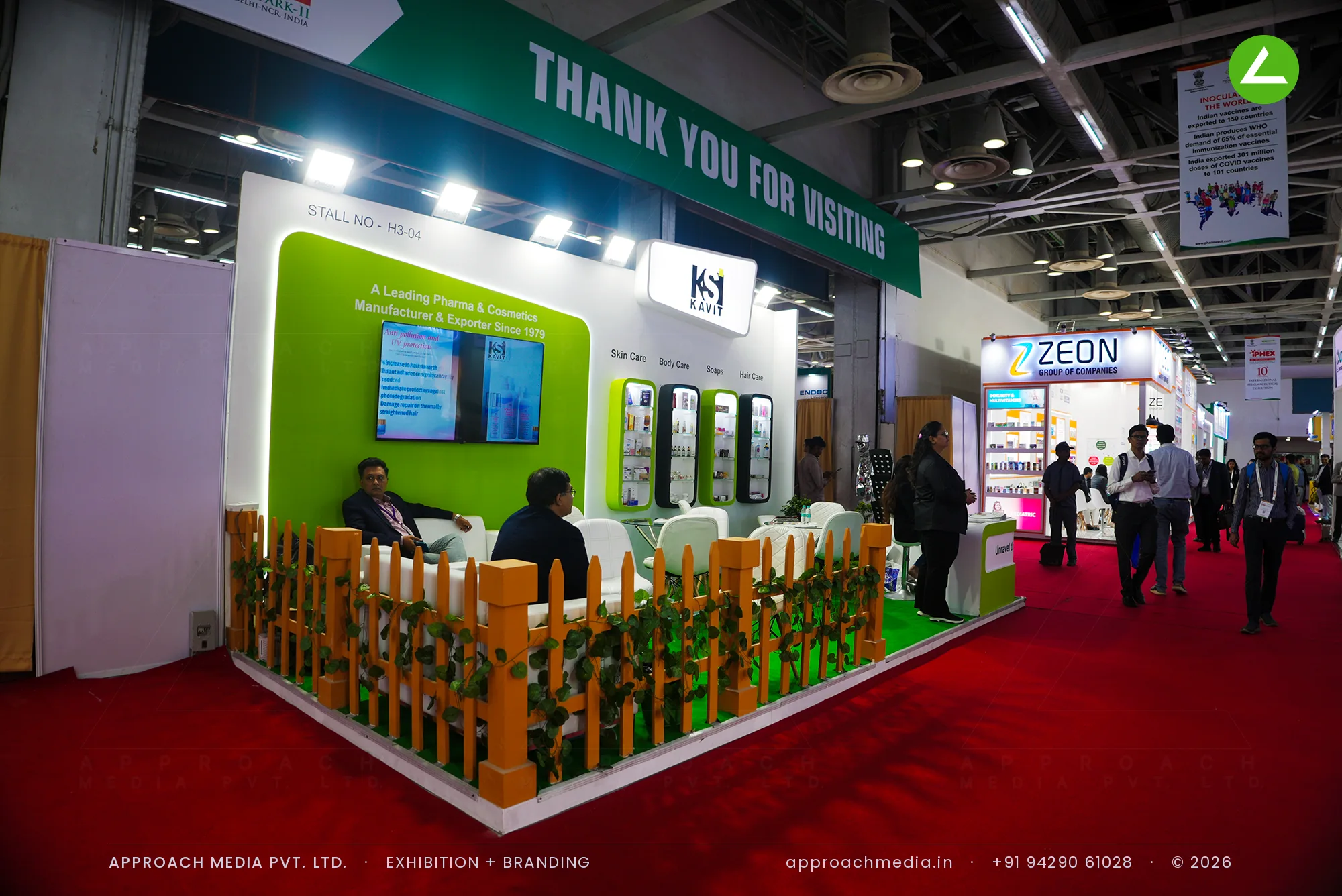 Kavit Pharma & Cosmetics: Exhibition Stall Design at IPEX Expo Noida, 2024 — photo 3