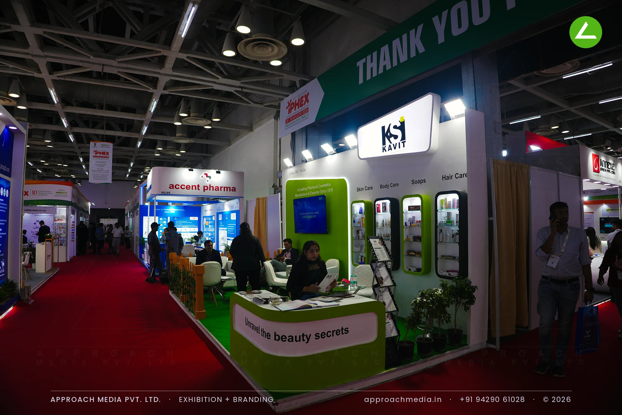 Kavit Pharma & Cosmetics: Exhibition Stall Design at IPEX Expo Noida, 2024 — photo 2
