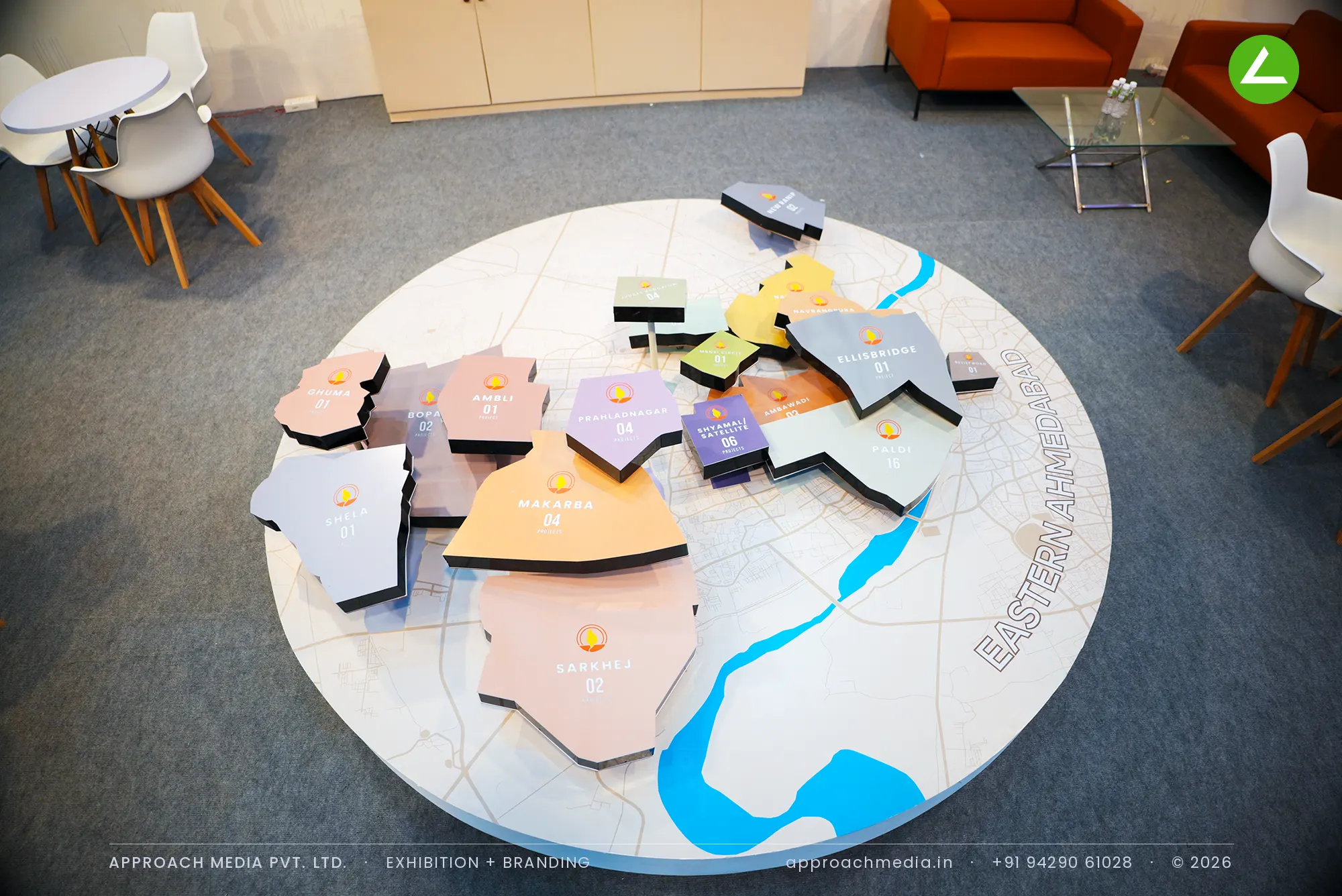Indraprasth: Exhibition Stall Design at NAREDCO Property Expo Ahmedabad, Built Around a 3D City Map — photo 4