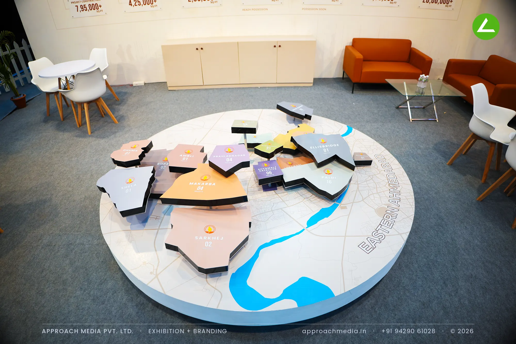 Indraprasth: Exhibition Stall Design at NAREDCO Property Expo Ahmedabad, Built Around a 3D City Map — photo 3