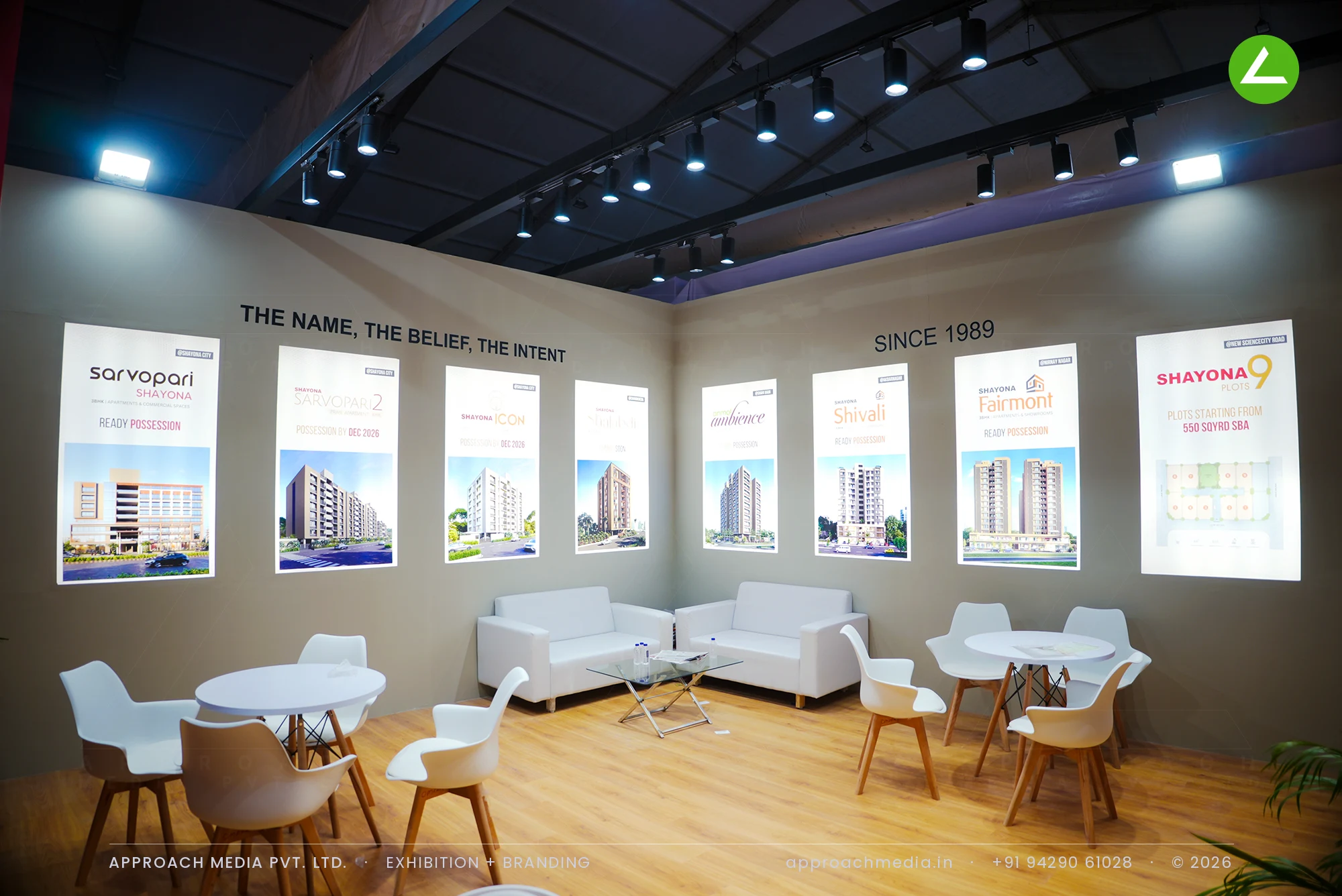Shayona at NAREDCO Property Expo Ahmedabad 2024 — Exhibition Stall Design in Red and Light — photo 4
