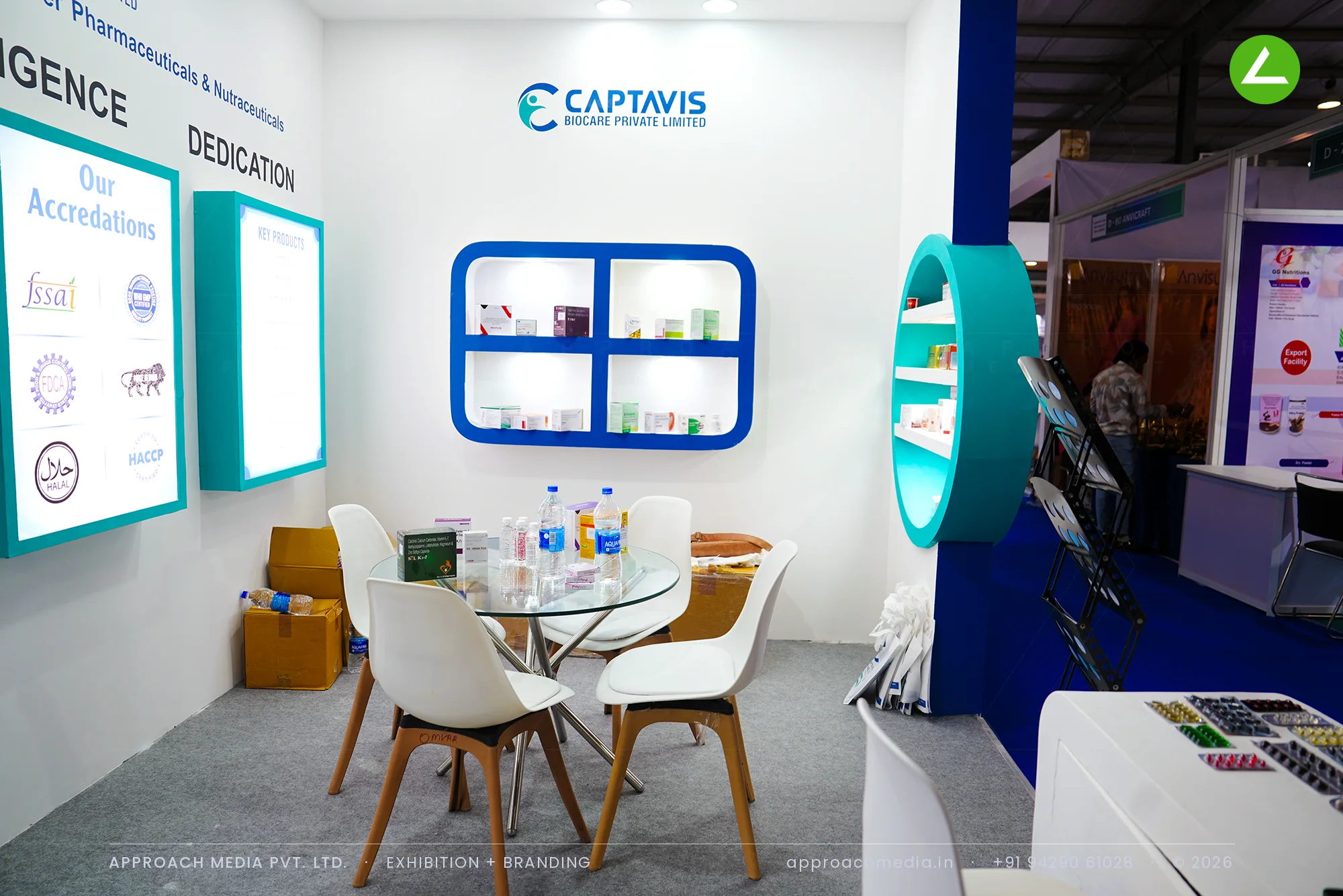 Captavis Biocare Exhibition Stall Design at Pharmatech Expo Gandhinagar, 12 sqm — photo 4