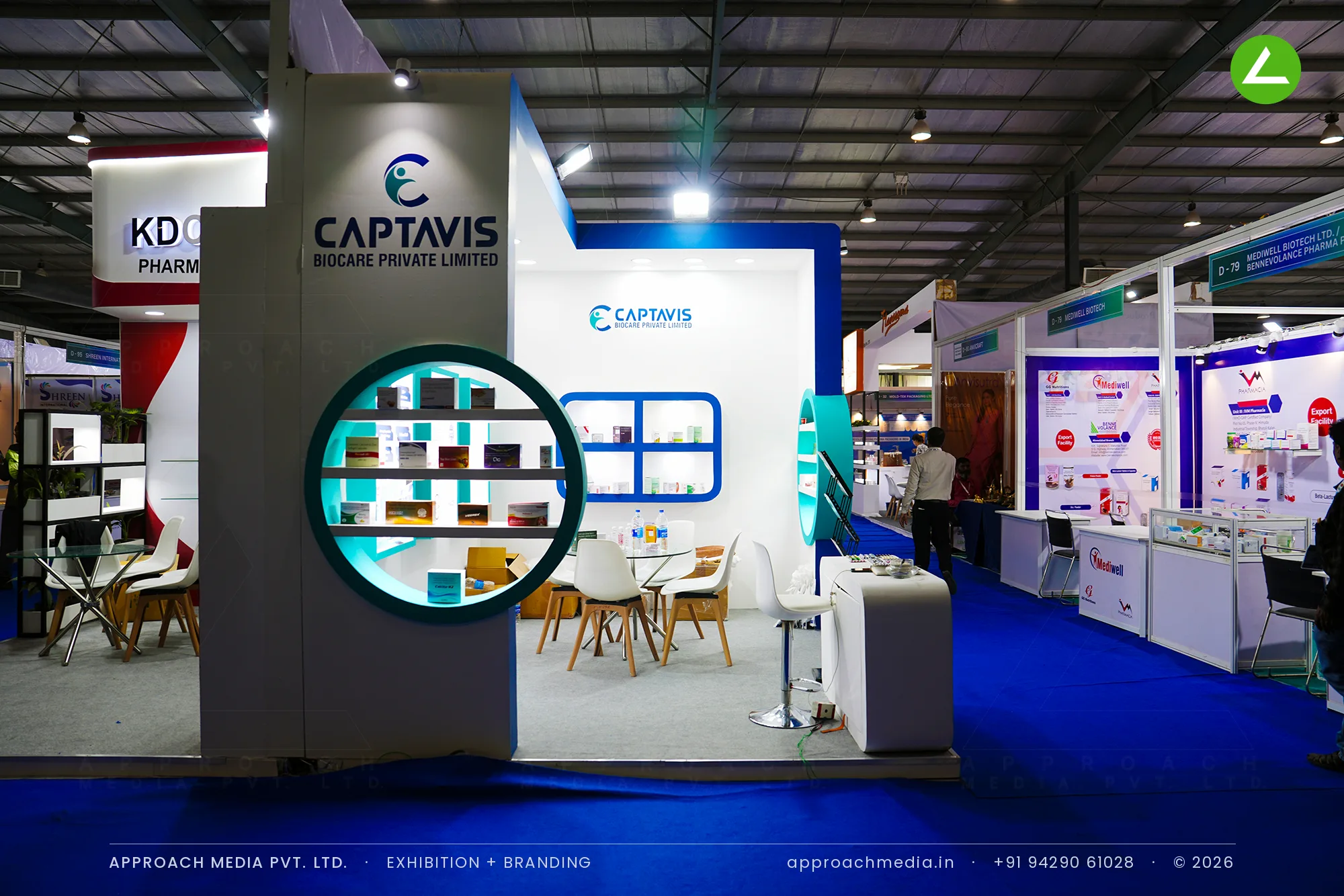 Captavis Biocare Exhibition Stall Design at Pharmatech Expo Gandhinagar, 12 sqm — photo 2