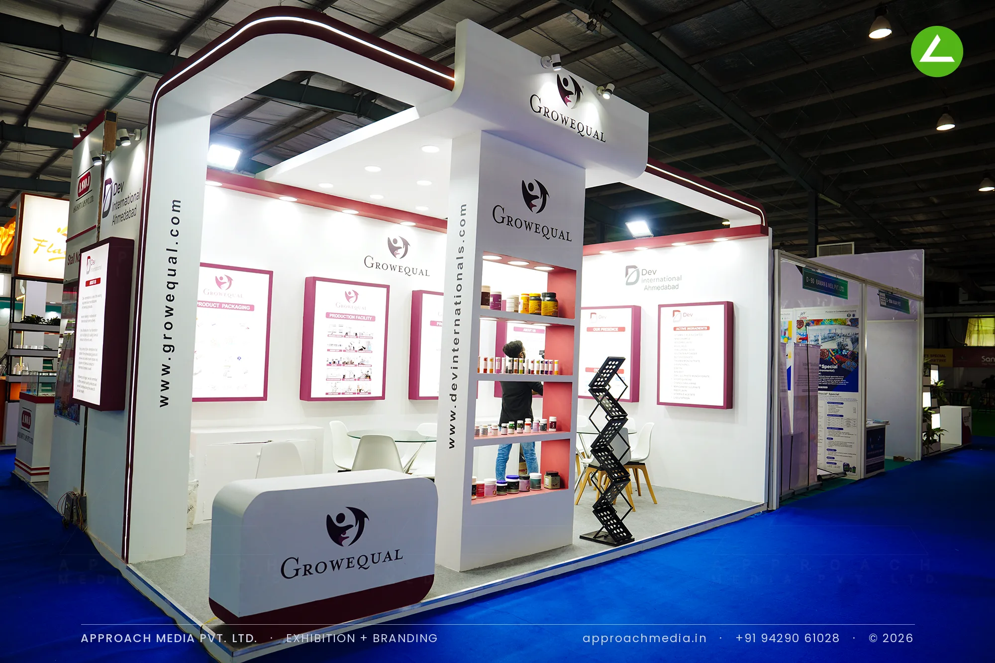 Dev International and Growequal — Exhibition Stall Design at Pharmatech Expo Gandhinagar — photo 3