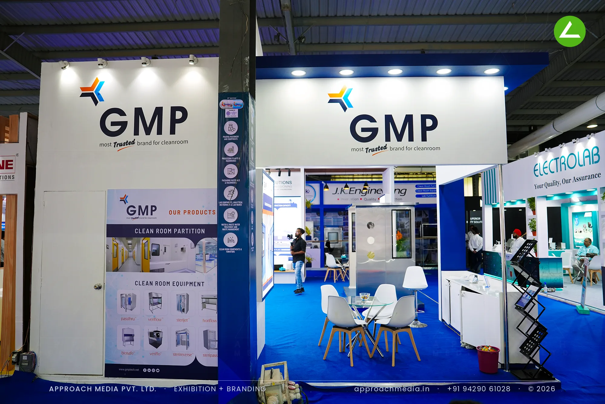 GMP at Pharmatech Expo Gandhinagar 2024 — 54 sqm Cleanroom Exhibition Stall Design — photo 4
