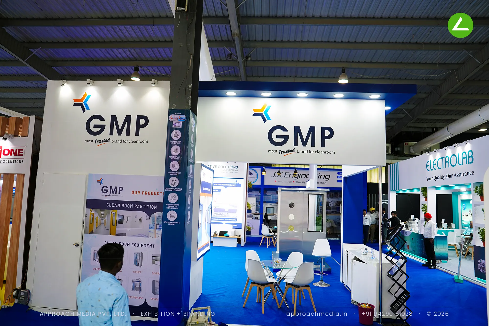 GMP at Pharmatech Expo Gandhinagar 2024 — 54 sqm Cleanroom Exhibition Stall Design — photo 3