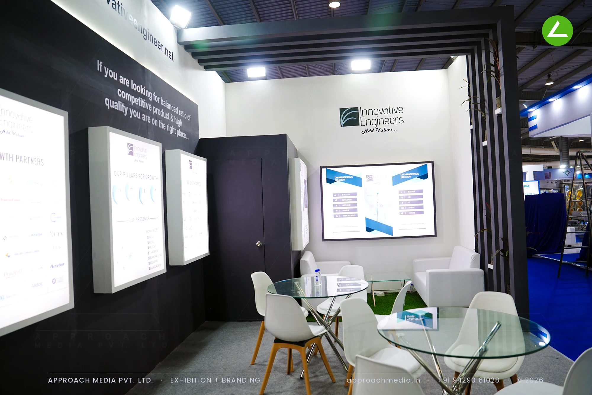 Innovative Engineers — Black-Shell Exhibition Stall Design at Pharmatech Expo Gandhinagar — photo 4