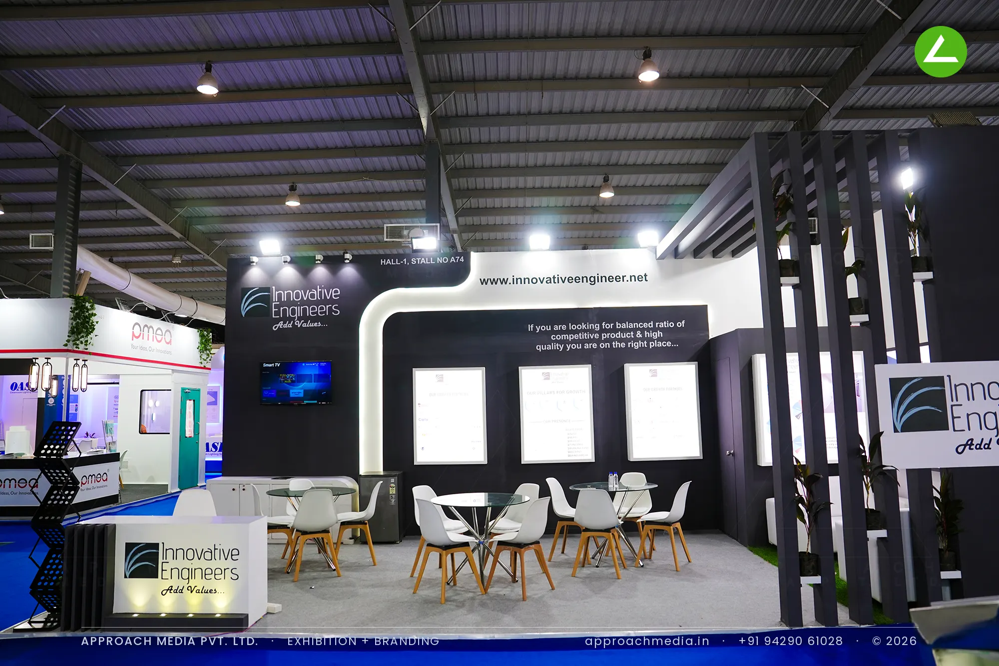 Innovative Engineers — Black-Shell Exhibition Stall Design at Pharmatech Expo Gandhinagar — photo 2