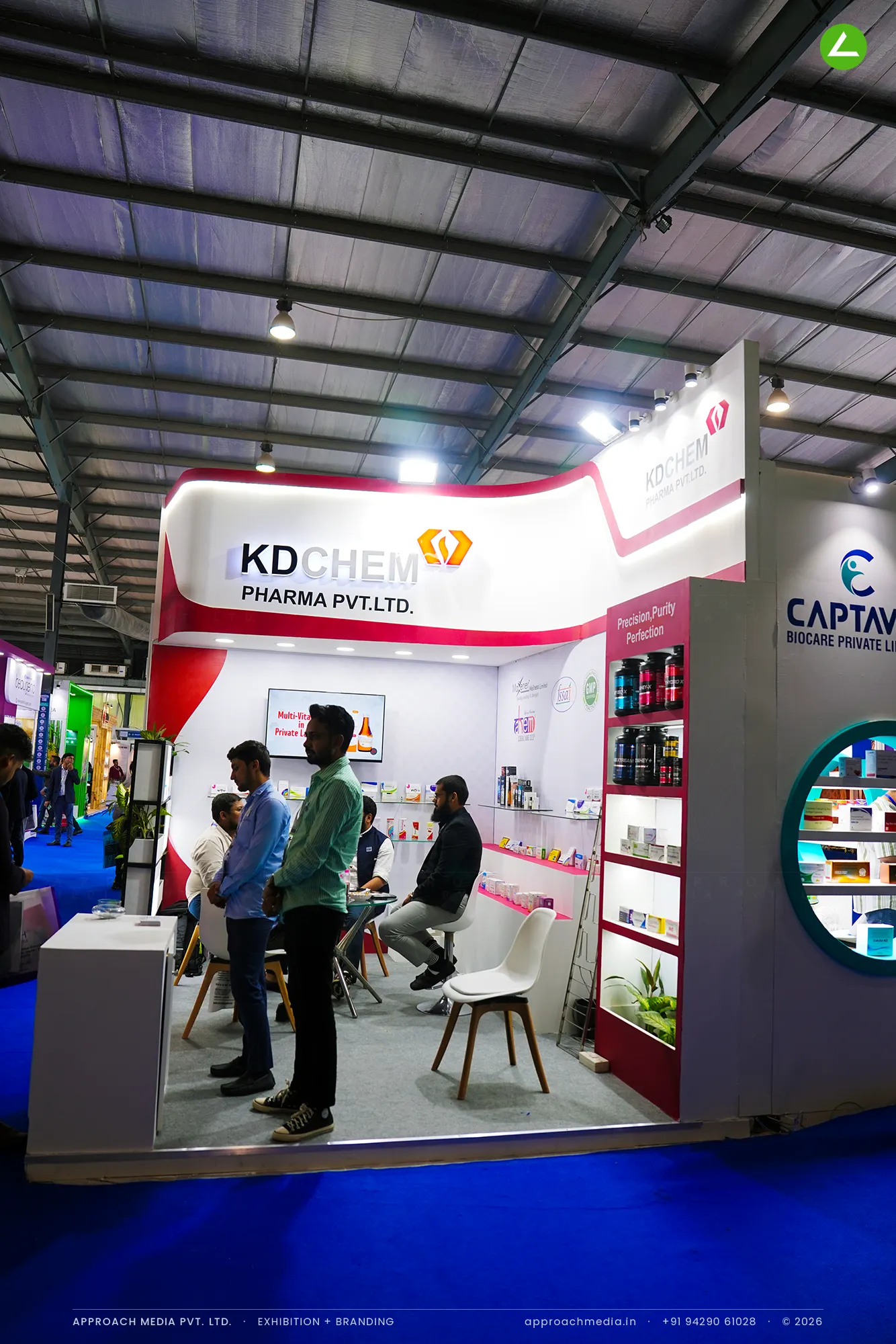 KD Chem Pharma 15 sqm Exhibition Stall Design at Pharmatech Expo Gandhinagar — photo 4