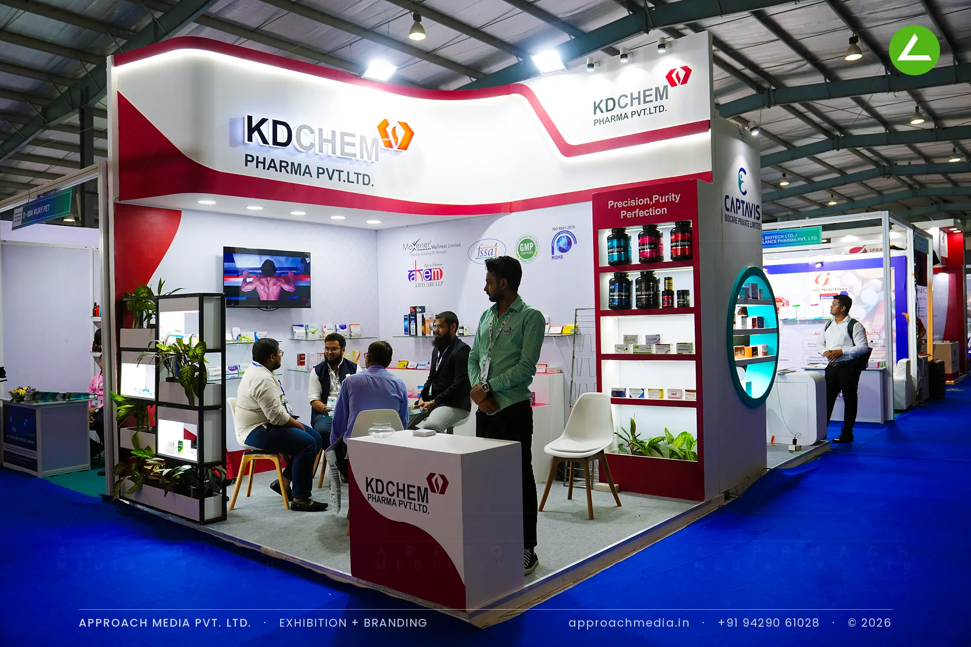 KD Chem Pharma 15 sqm Exhibition Stall Design at Pharmatech Expo Gandhinagar — photo 2