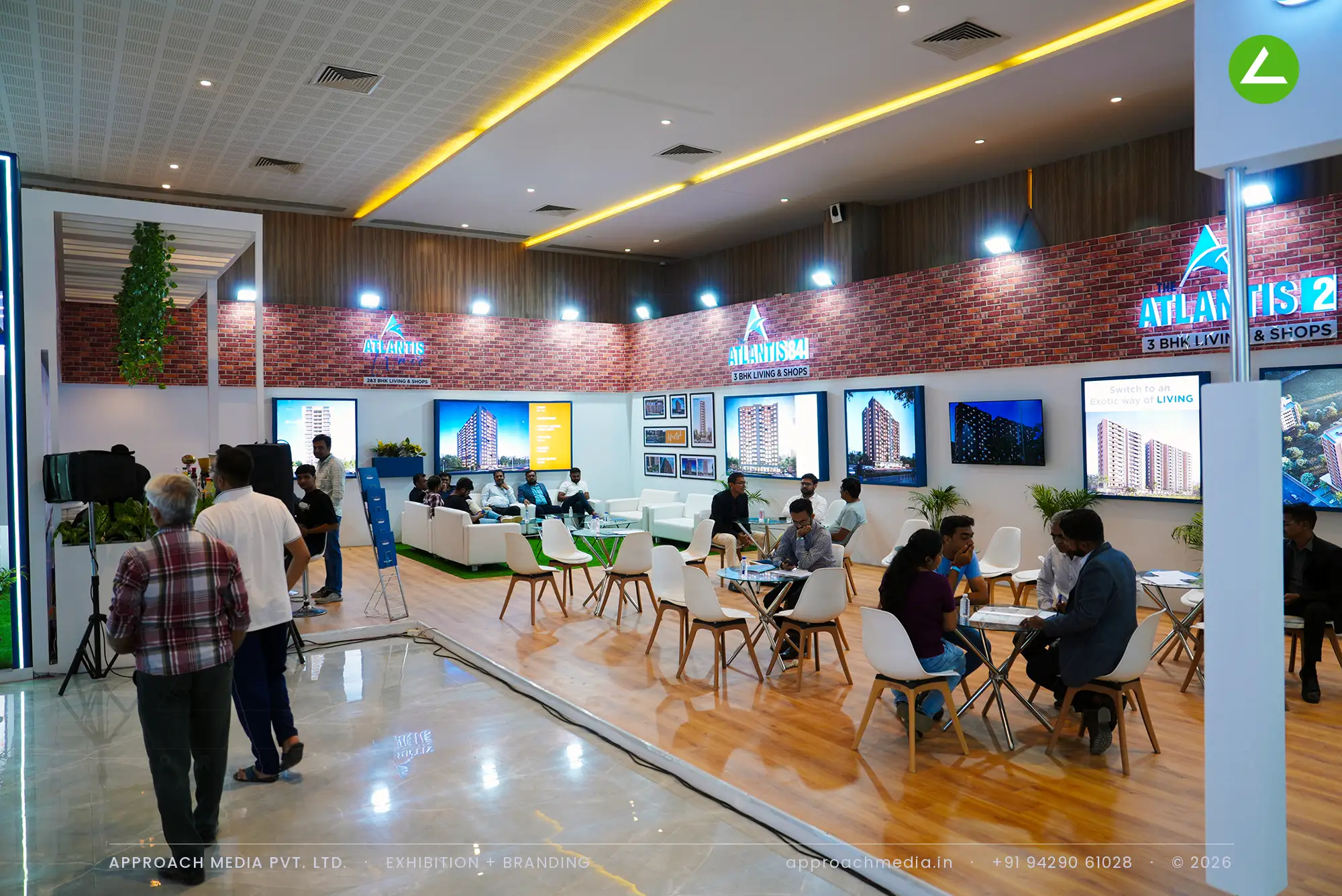 Satyagrah Group's The Atlantis: 84 sqm two-side-open exhibition stall design at Property Expo — photo 4
