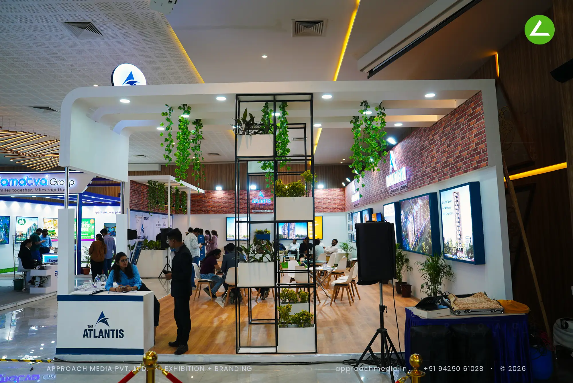 Satyagrah Group's The Atlantis: 84 sqm two-side-open exhibition stall design at Property Expo — photo 2