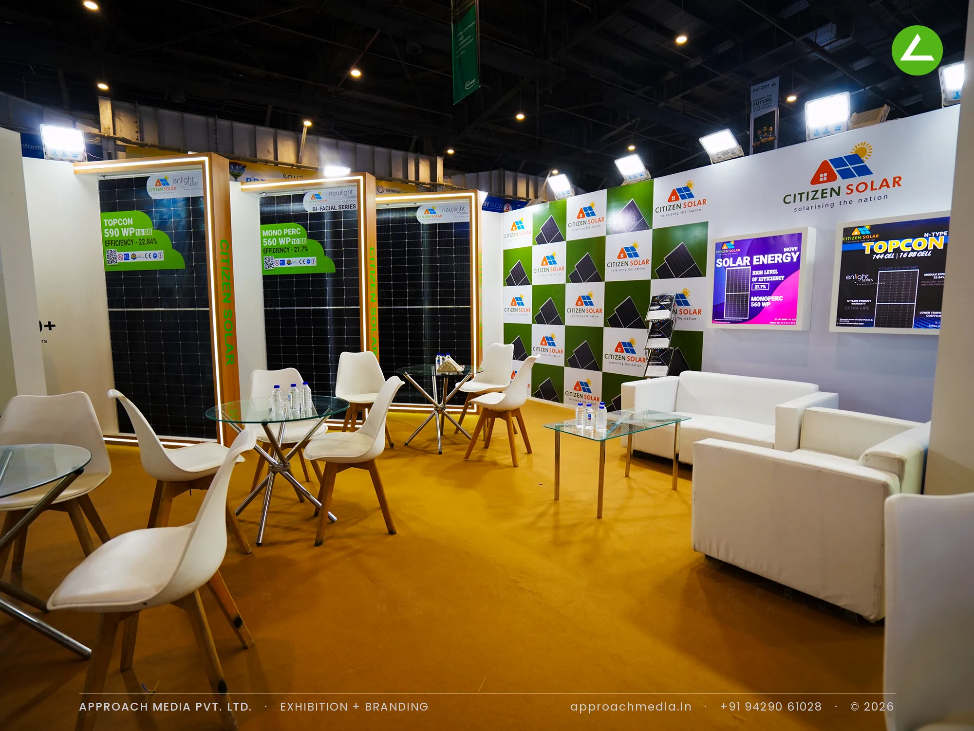 Citizen Solar — 36 sqm exhibition stall design at REI Expo Greater Noida 2024 — photo 4
