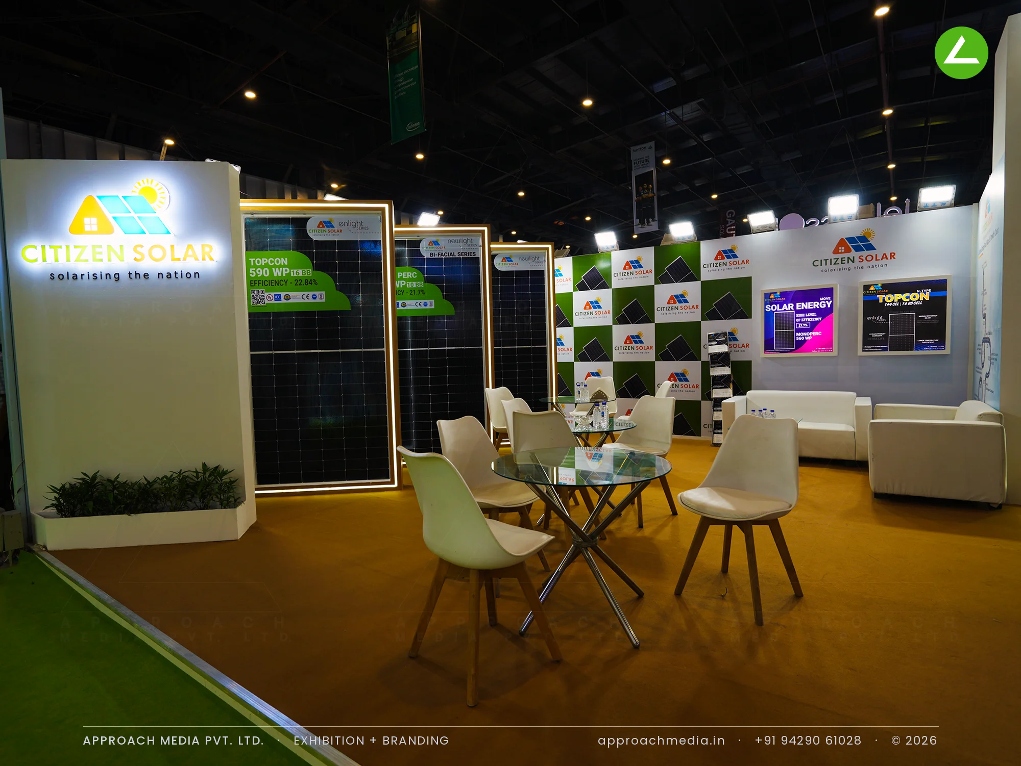 Citizen Solar — 36 sqm exhibition stall design at REI Expo Greater Noida 2024 — photo 3
