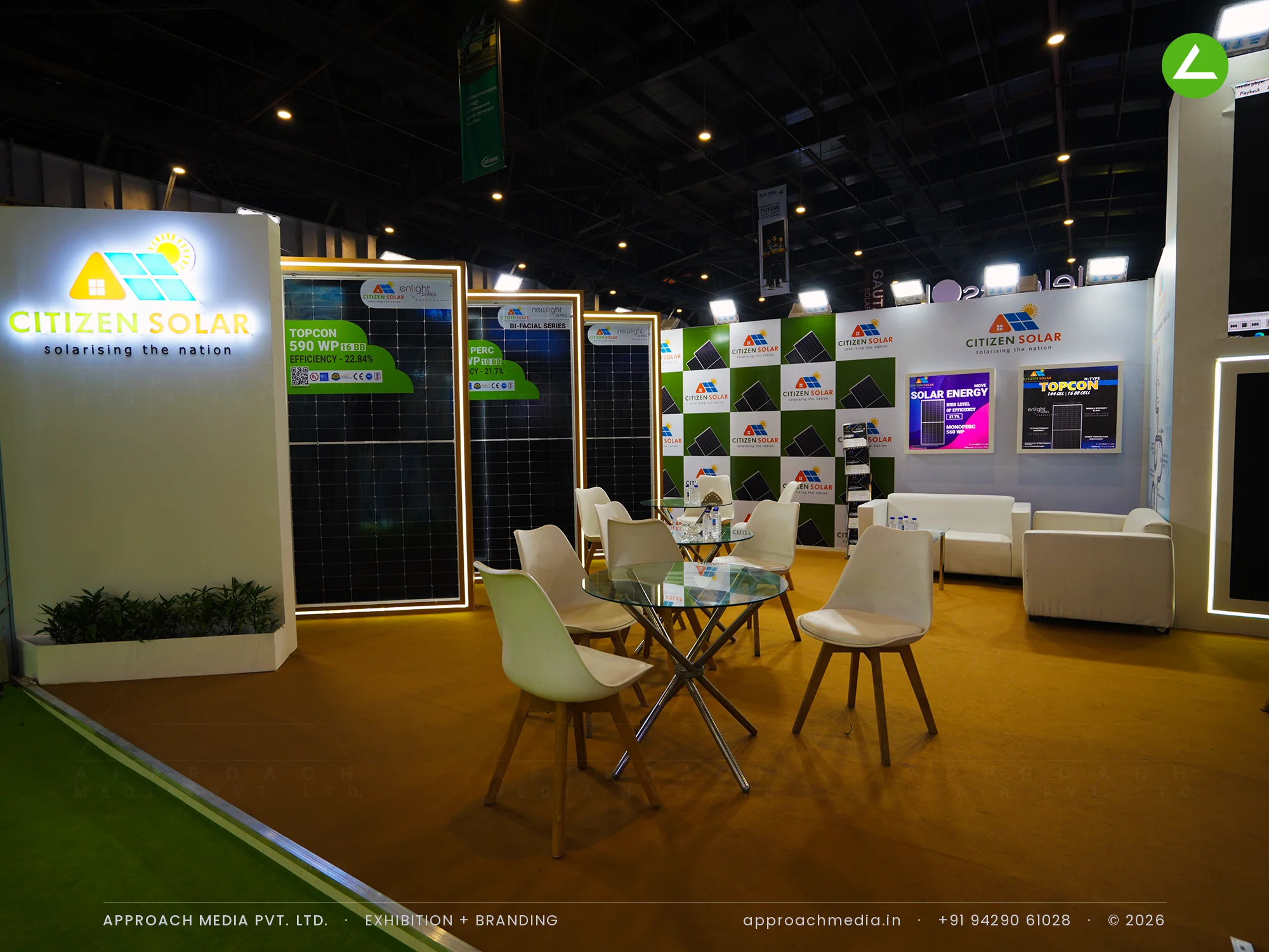Citizen Solar — 36 sqm exhibition stall design at REI Expo Greater Noida 2024 — photo 2