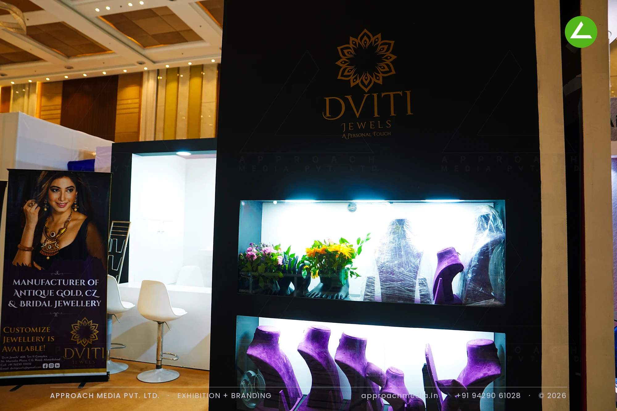Dviti Jewels — 24 sqm exhibition stall design at Vyapar Bazaar Ahmedabad 2024 — photo 3