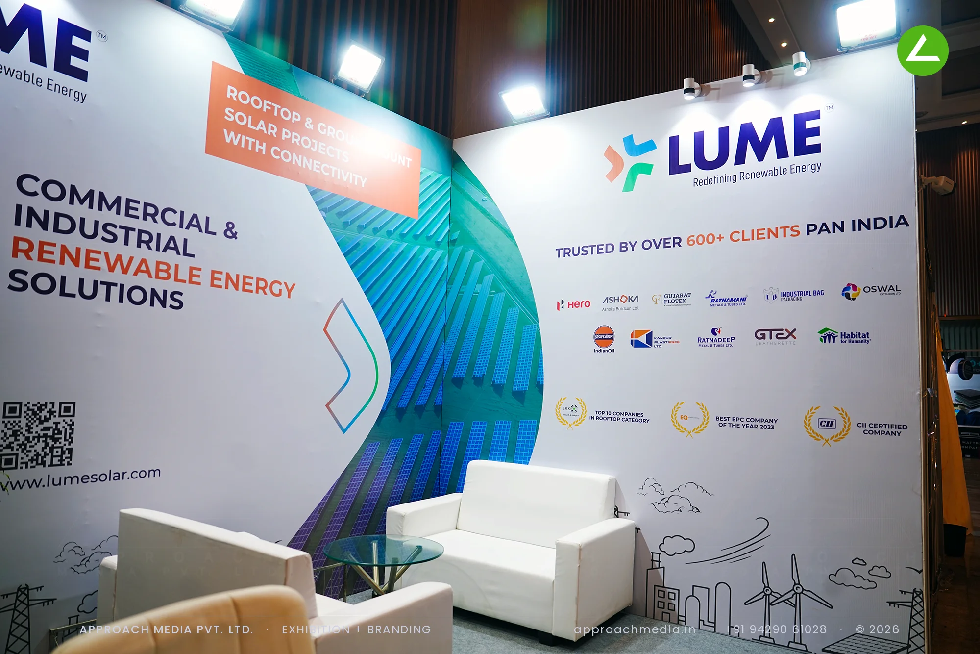 LUME renewable energy: 24 sqm exhibition stall design at Vyapar Bazaar Ahmedabad — photo 3