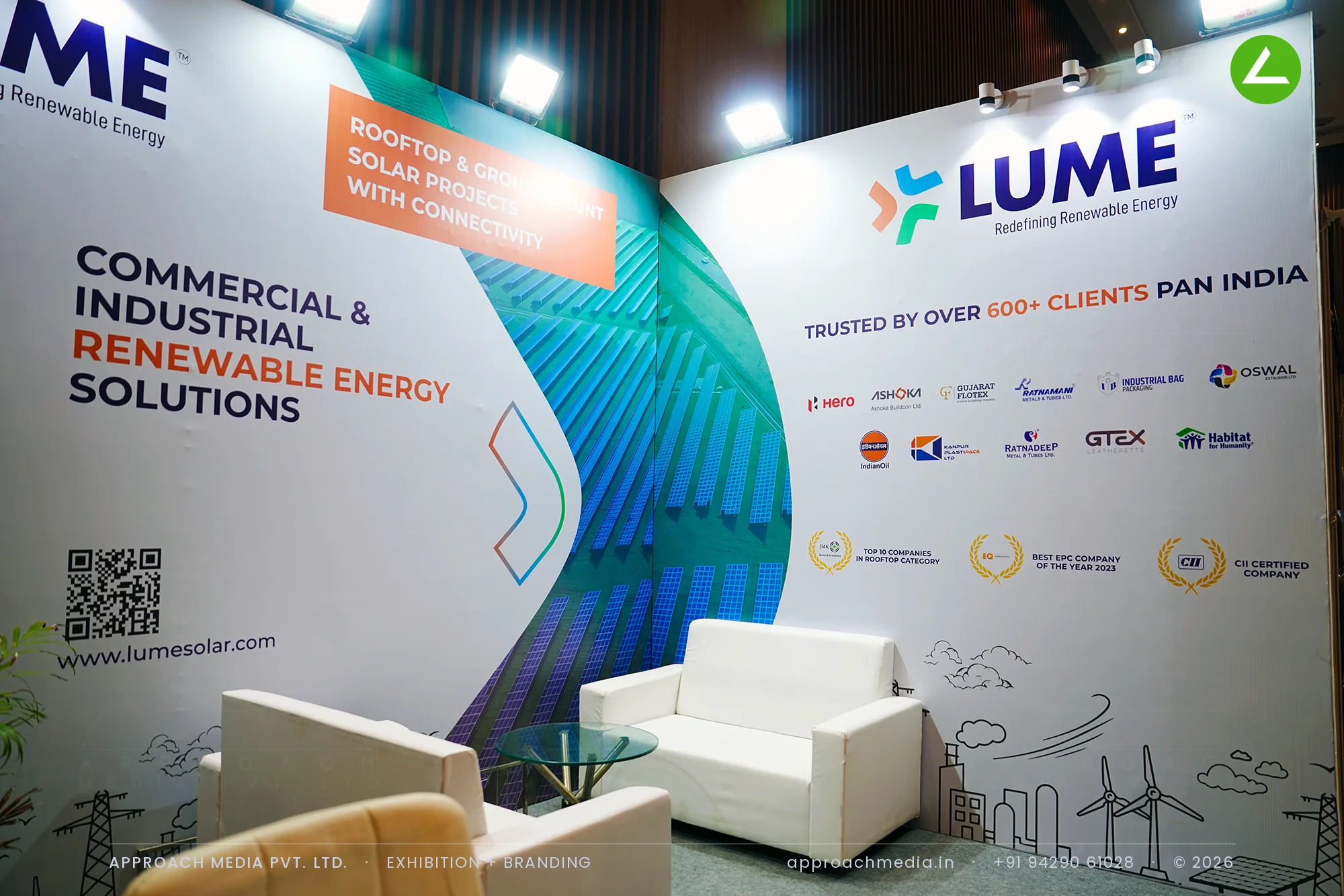 LUME renewable energy: 24 sqm exhibition stall design at Vyapar Bazaar Ahmedabad — photo 4