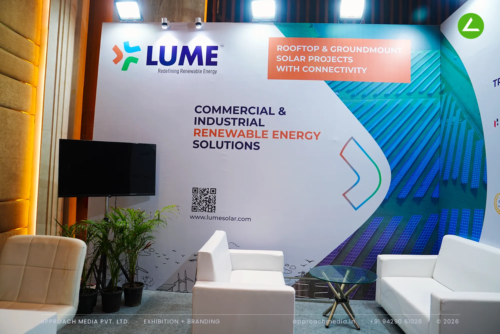 LUME renewable energy: 24 sqm exhibition stall design at Vyapar Bazaar Ahmedabad — photo 2