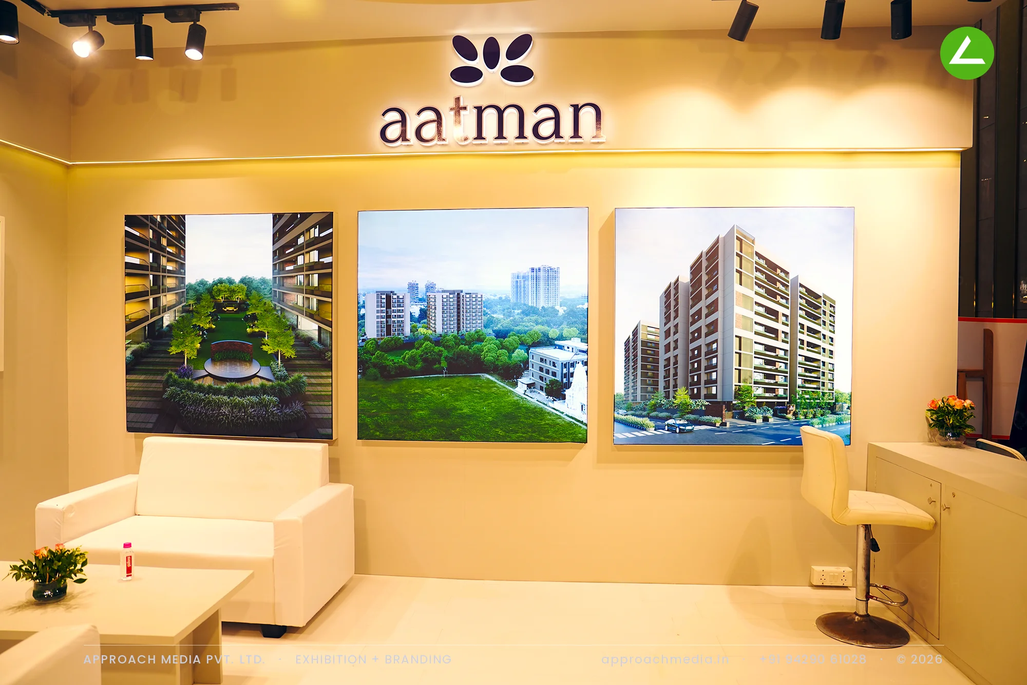 Maruti Aatman 360 — 36 sqm exhibition stall design at Vyapar Bazaar Ahmedabad — photo 2