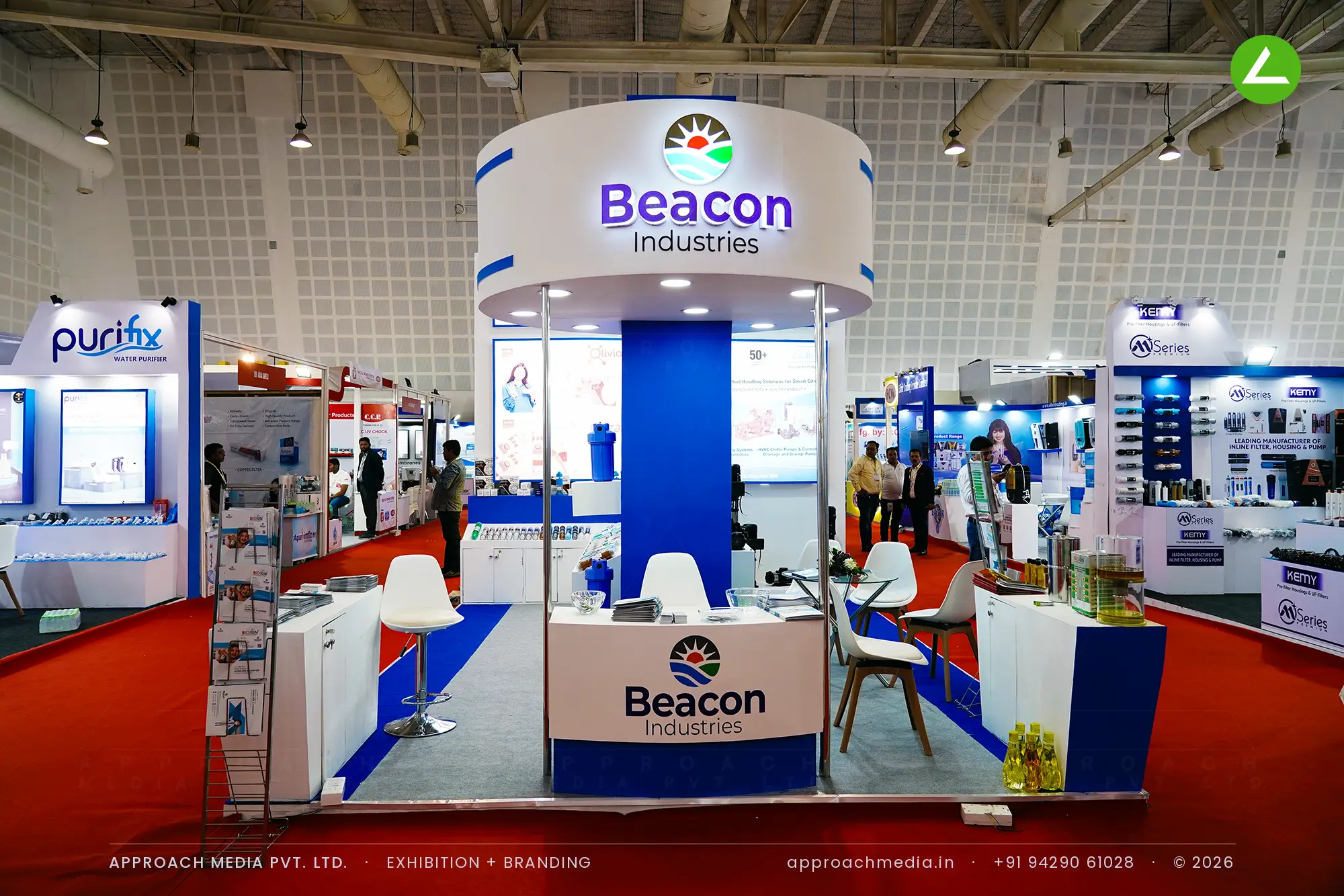 Beacon Industries exhibition stall design at WAPTAG Water Expo Gandhinagar, 24 sqm — photo 2