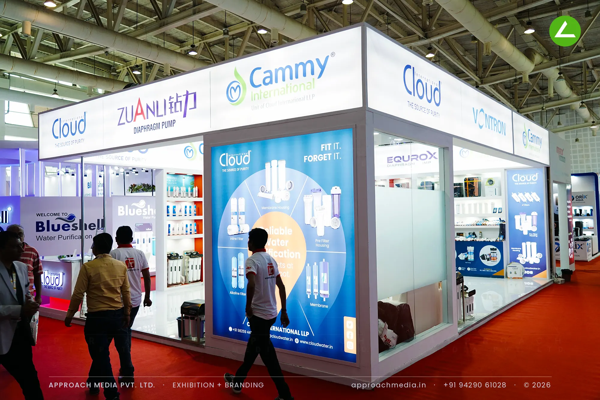Cloud International — a multi-brand exhibition stall design at WAPTAG Water Expo Gandhinagar — photo 2