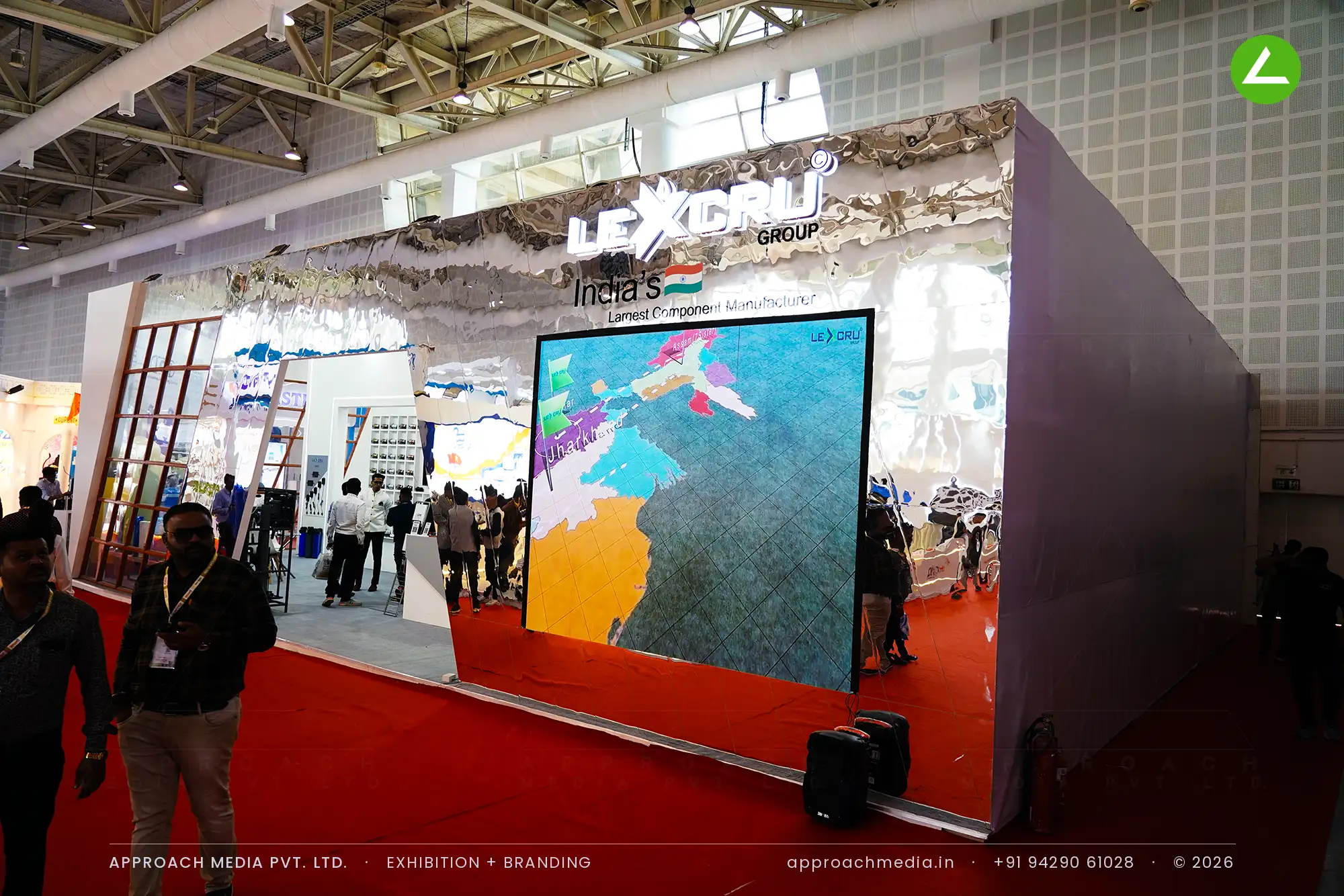 Lexcru Group's 150 sqm exhibition stall design at WAPTAG Water Expo Gandhinagar — photo 3