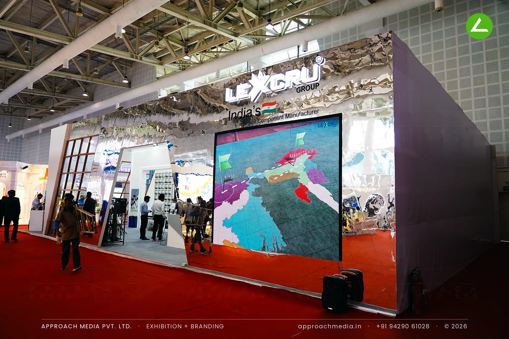 Lexcru Group's 150 sqm exhibition stall design at WAPTAG Water Expo Gandhinagar — photo 2