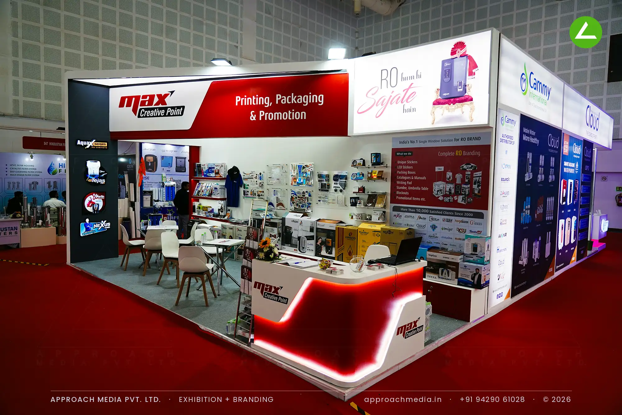 Max Creative Point: a print supplier's exhibition stall design at WAPTAG Water Expo Gandhinagar — photo 2