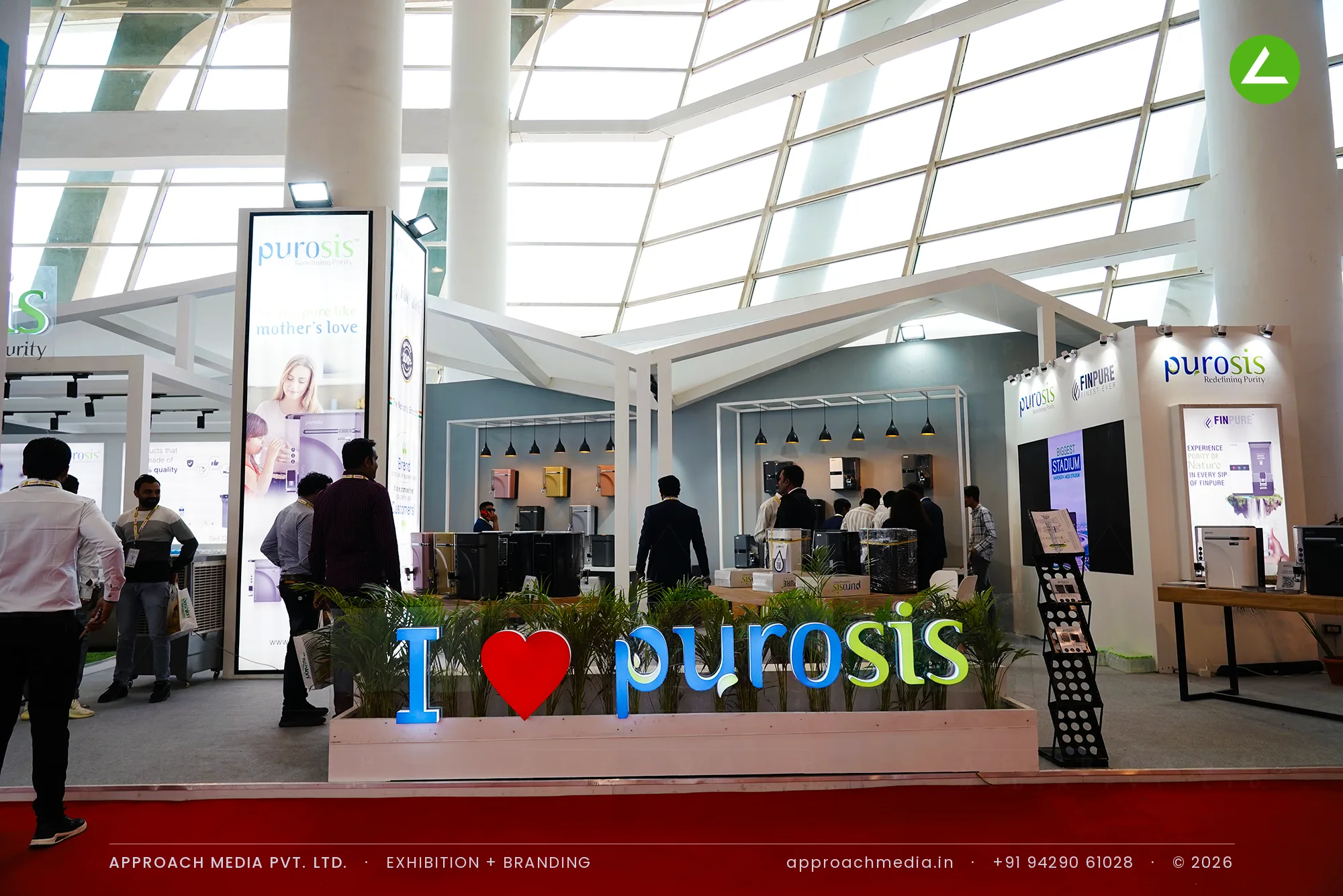 Purosis at WAPTAG Water Expo Gandhinagar: a 120 sqm open-frame exhibition stall design — photo 3