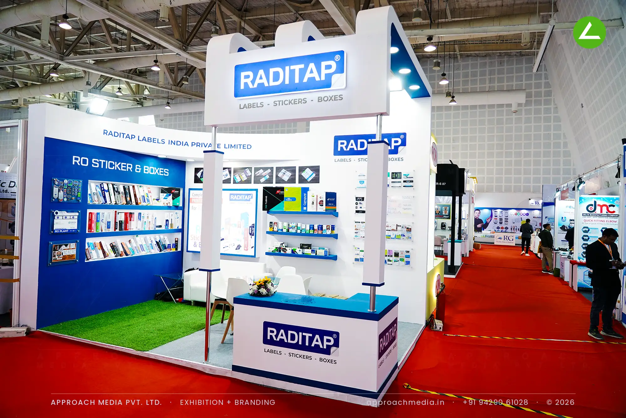 Raditap Labels India Pvt. Ltd. — 12 sqm exhibition stall design at WAPTAG Water Expo Gandhinagar — photo 4
