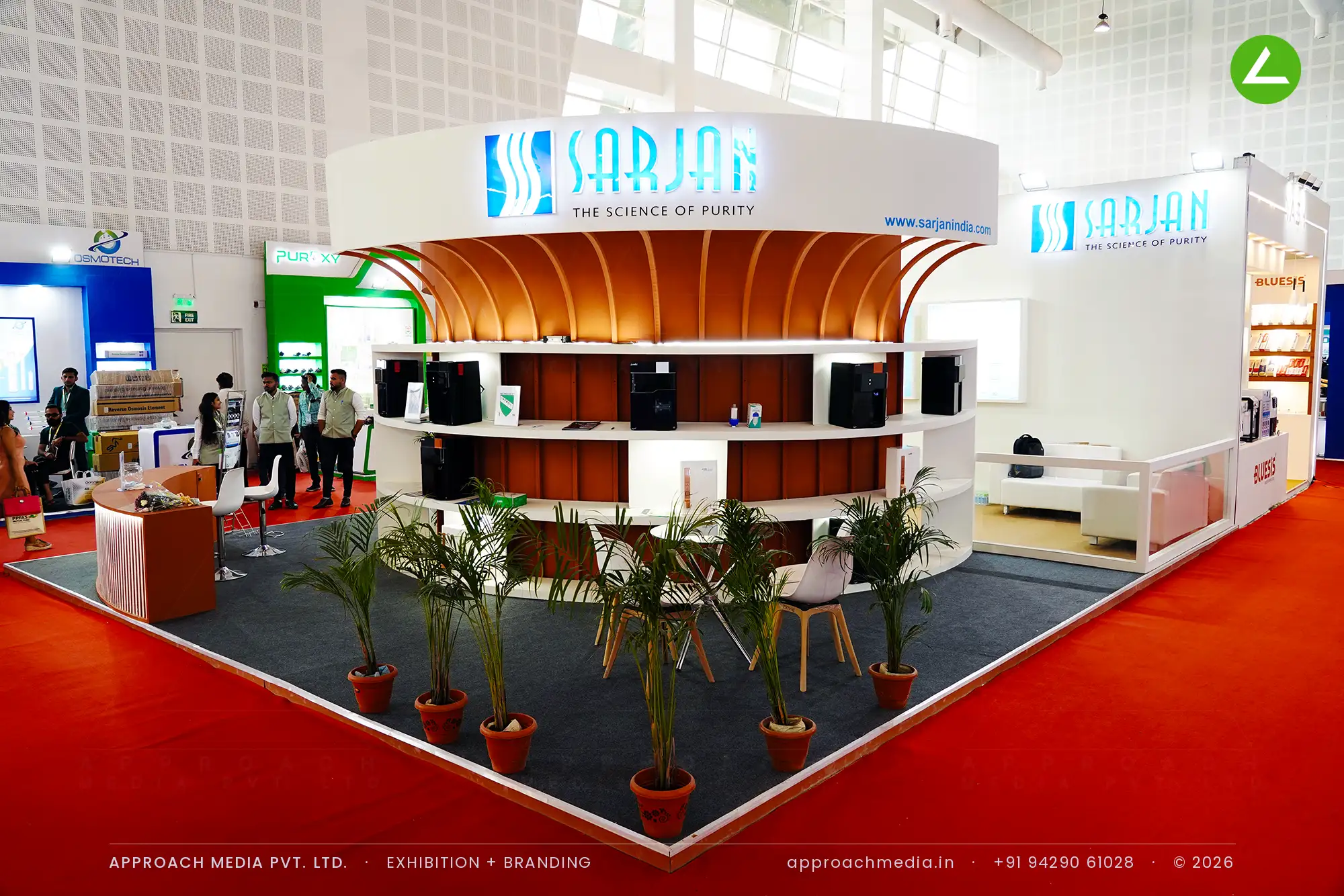 Sarjan Watertech: an 81 sqm exhibition stall design at WAPTAG Water Expo Gandhinagar — photo 3