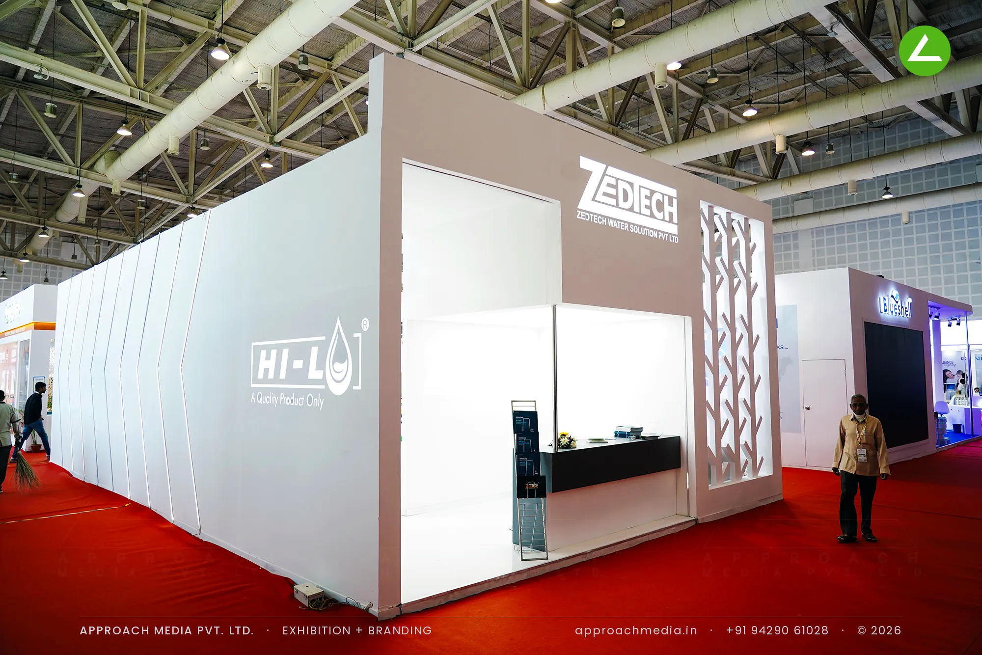 Exhibition stall design at WAPTAG Water Expo Gandhinagar for Zedtech Water Solution, 84 sqm — photo 4