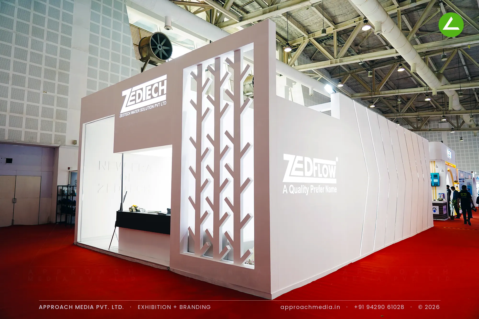 Exhibition stall design at WAPTAG Water Expo Gandhinagar for Zedtech Water Solution, 84 sqm — photo 3