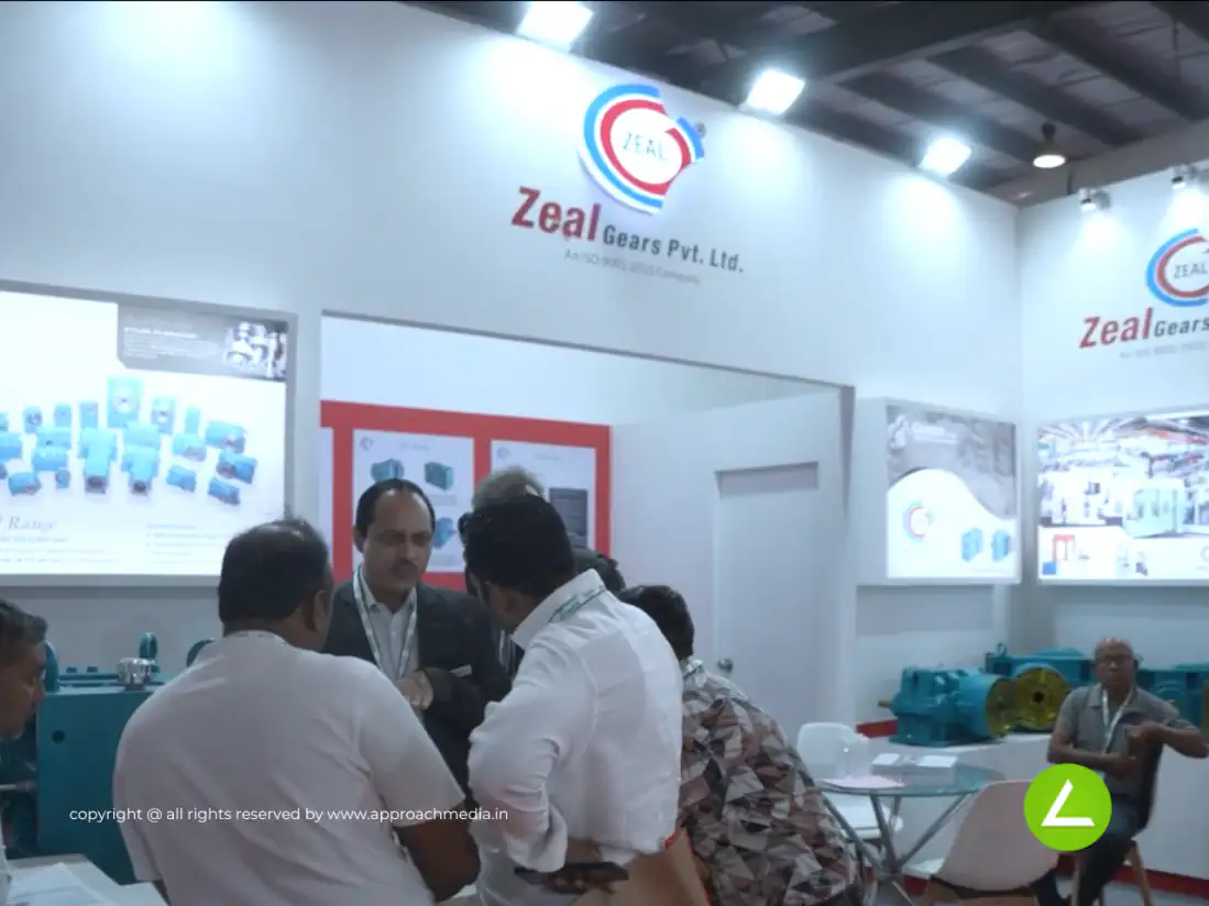 Gears & Gearbox Exhibition Stall Design at Plexpo Gandhinagar — 24 sqm 2 side open trade show booth for Zeal Gears at Plexpo 2025, 2025