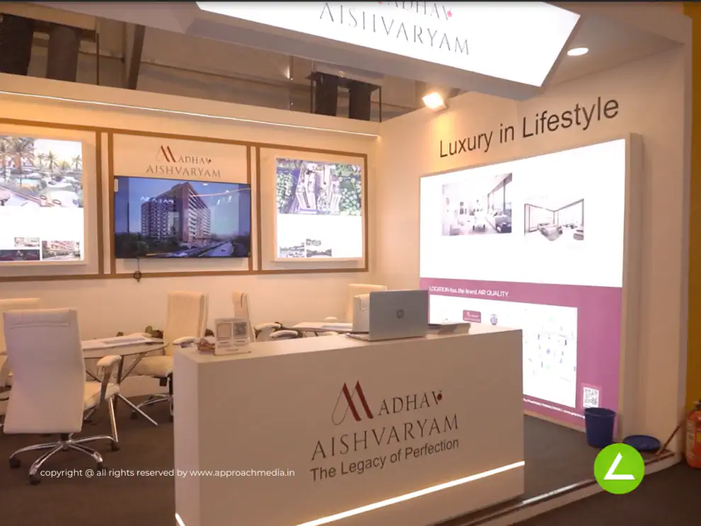 Luxury Housing Exhibition Stall Design at Tricity Property Show Gandhinagar — Madhav Aishvaryam 2025 — photo 3