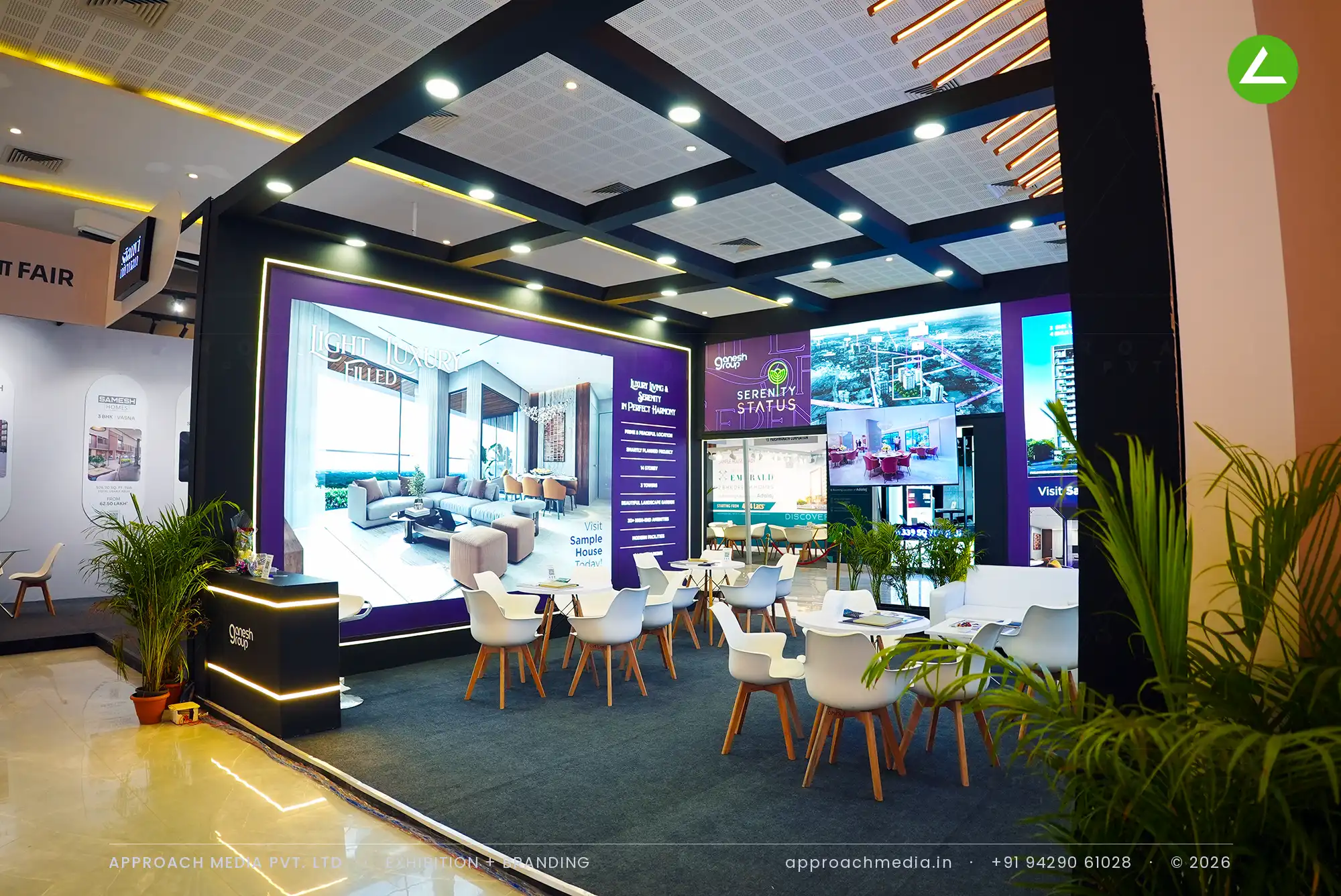 The Ganesh Group | exhibition stall design at Ahmedabad Mirror Property Expo Ahmedabad, 36 sqm — photo 4