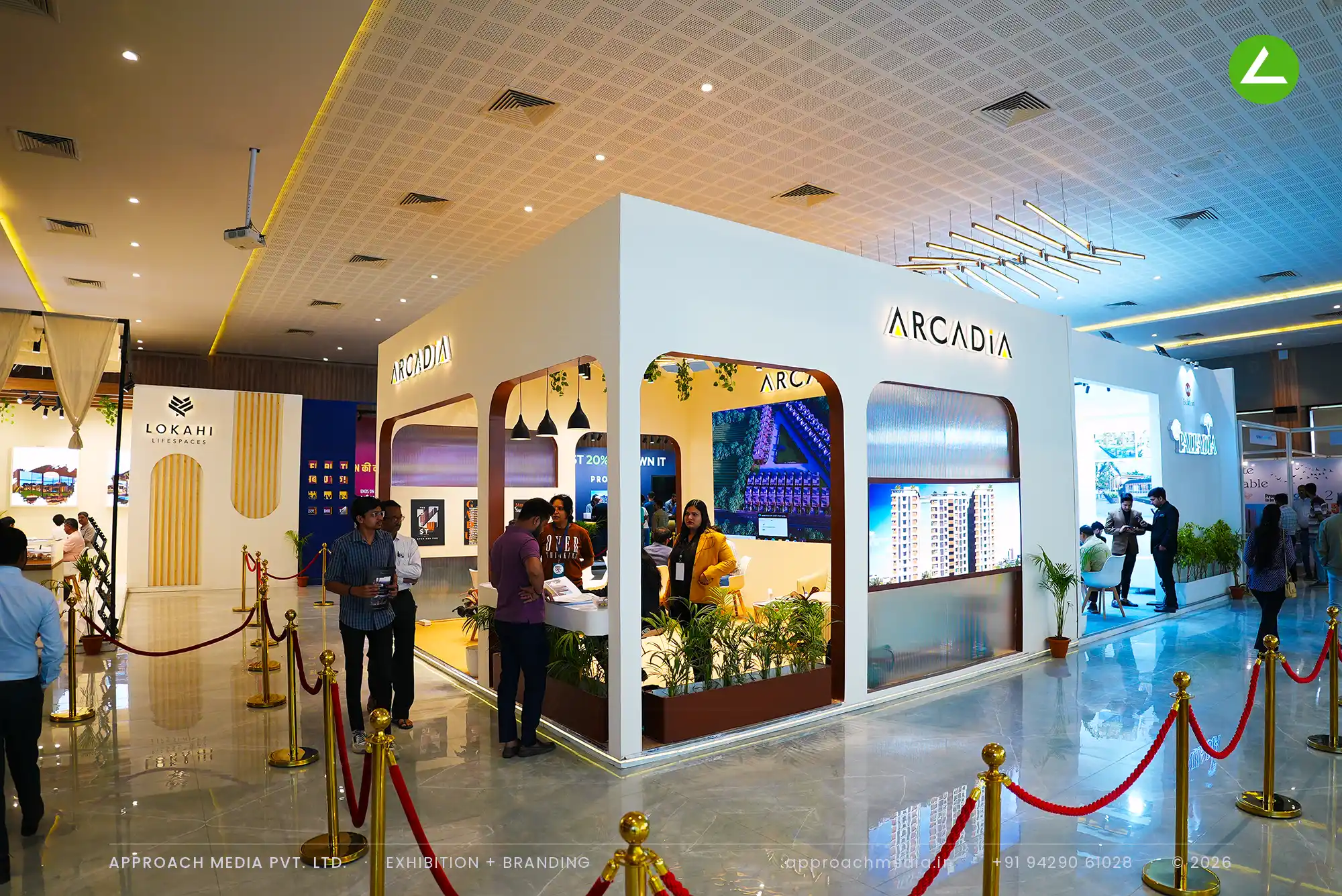 Arcadia's arched 36 sqm exhibition stall design at Ahmedabad Mirror Property Expo Ahmedabad — photo 3