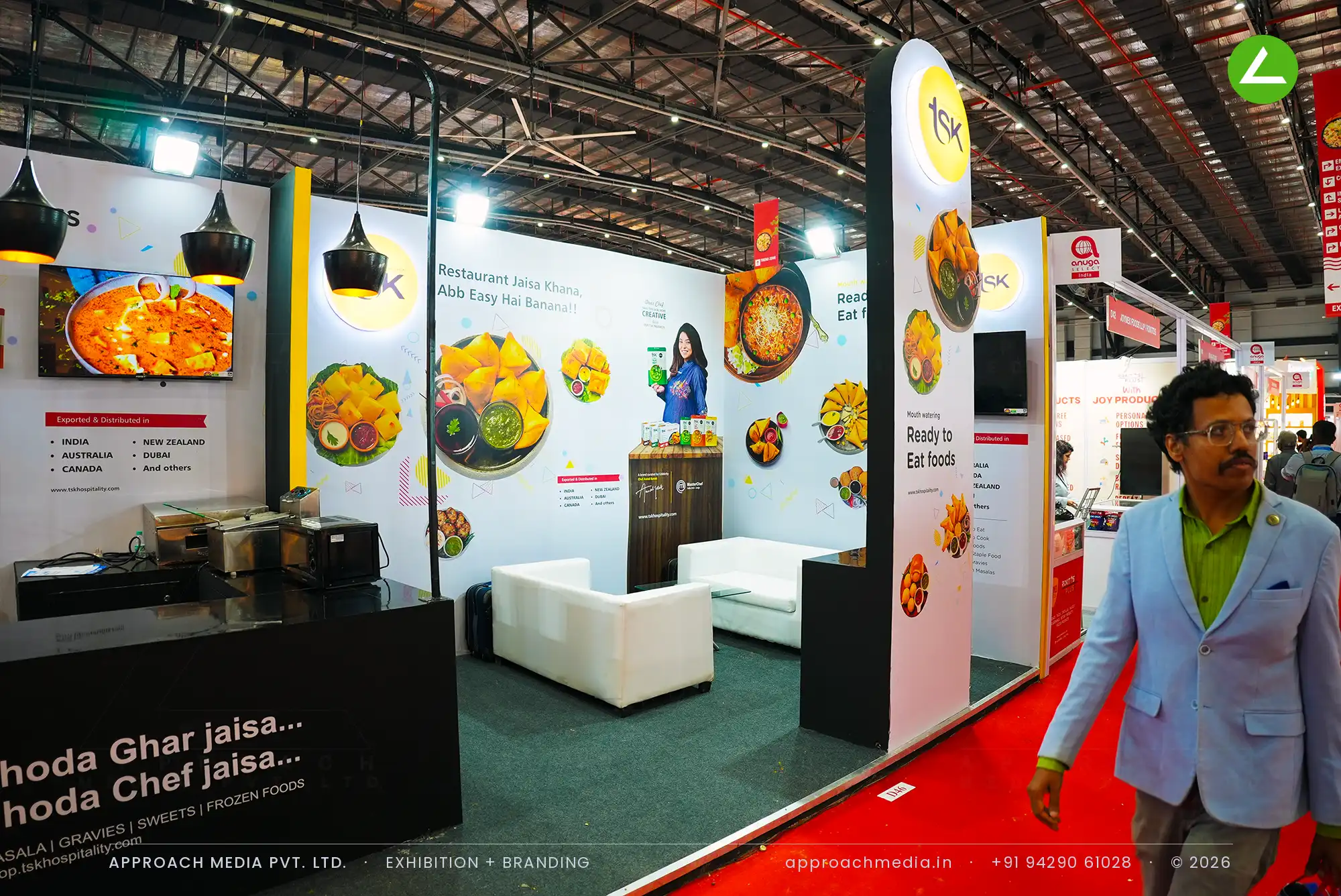 TSK's retail-counter exhibition stall design at AnuFood Mumbai — photo 2