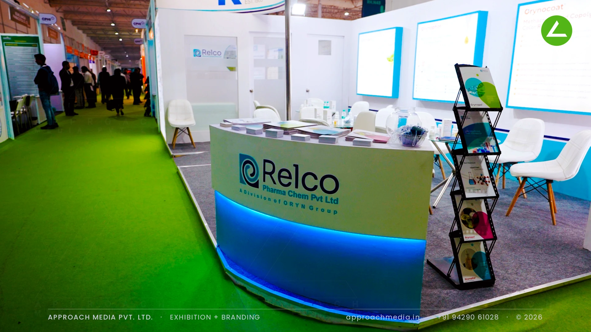 Relco Pharma Chem: a 36 sqm exhibition stall design at CPHI Greater Noida — photo 2