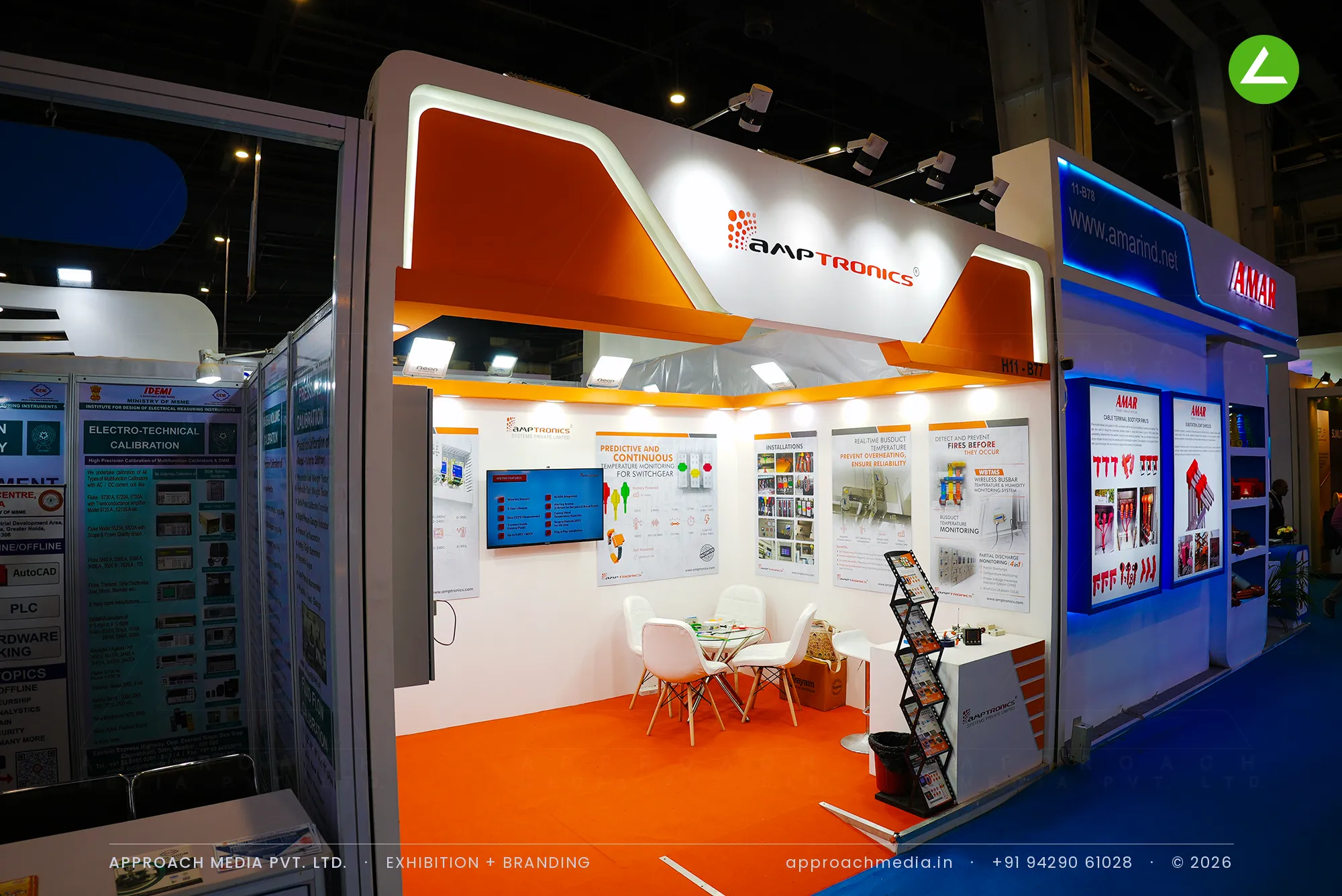 Amptronics — compact 16 sqm exhibition stall design at ELECRAMA Greater Noida — photo 3