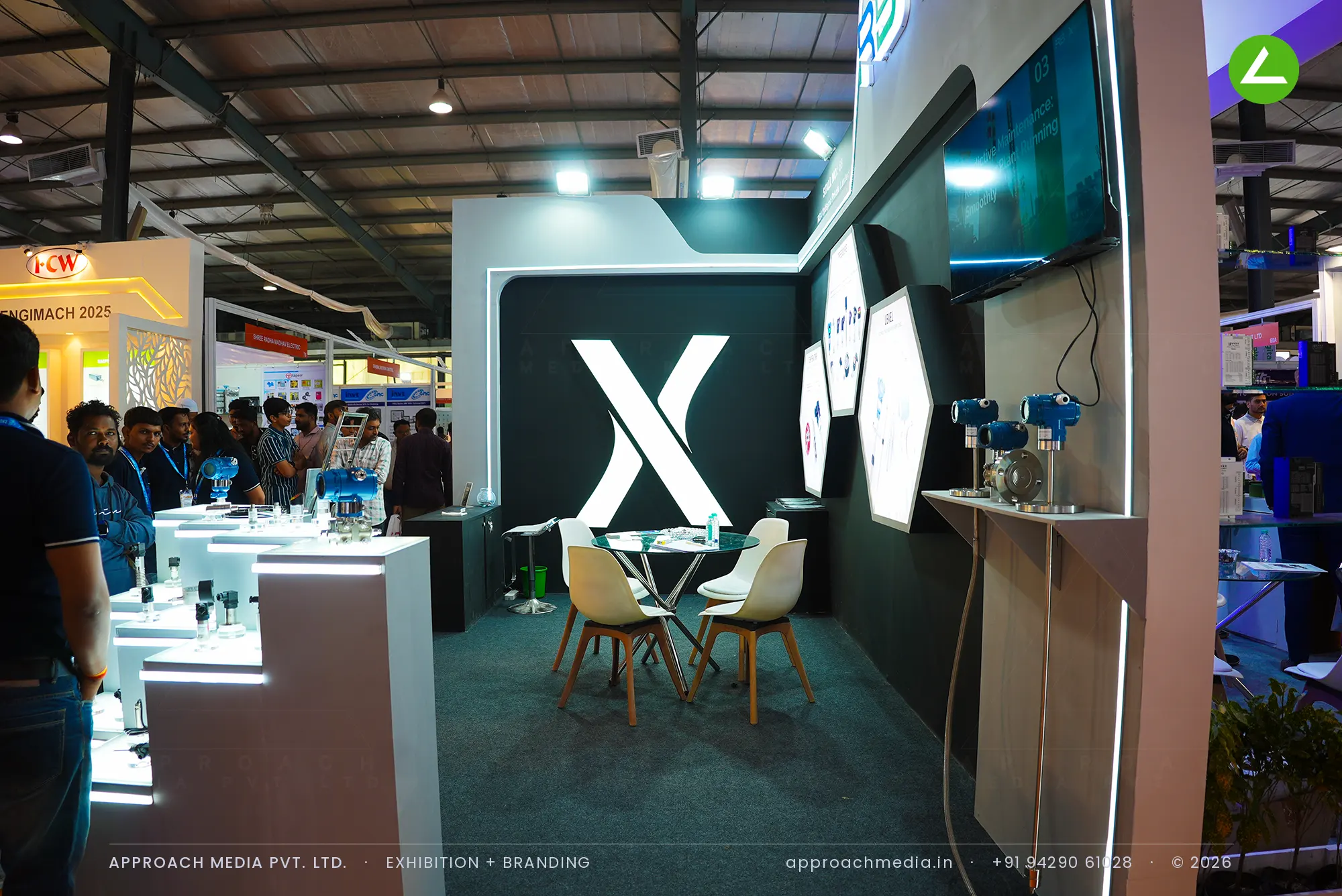 RB Automation & Xsense — a two-zone exhibition stall design at EngiMach Gandhinagar — photo 2