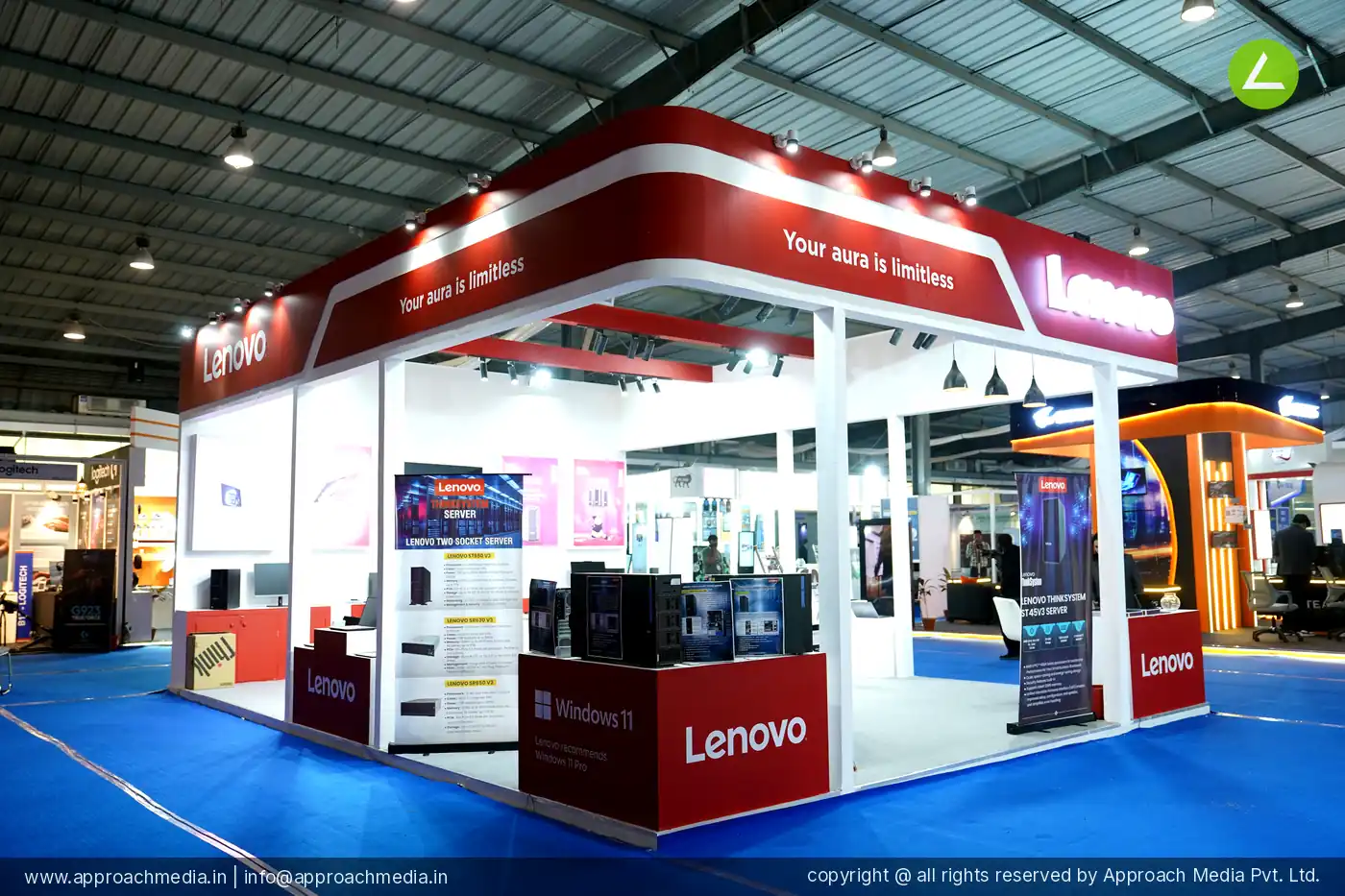 Lenovo Metrobit Networks 48 SQM 3 Side Open Stall Exhibition Stall Design at FITAG Tech Expo - IT Show, Gandhinagar 2025 photo 2