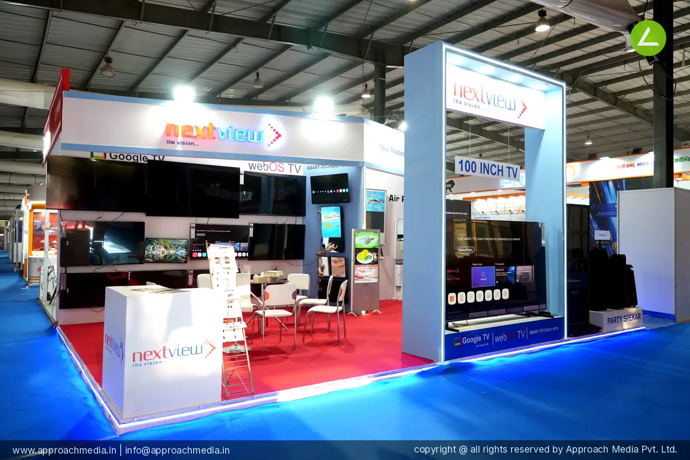 Next View 48 SQM 3 side open stall exhibition stall design at FITAG Tech Expo - IT Show Gandhinagar by Approach Media