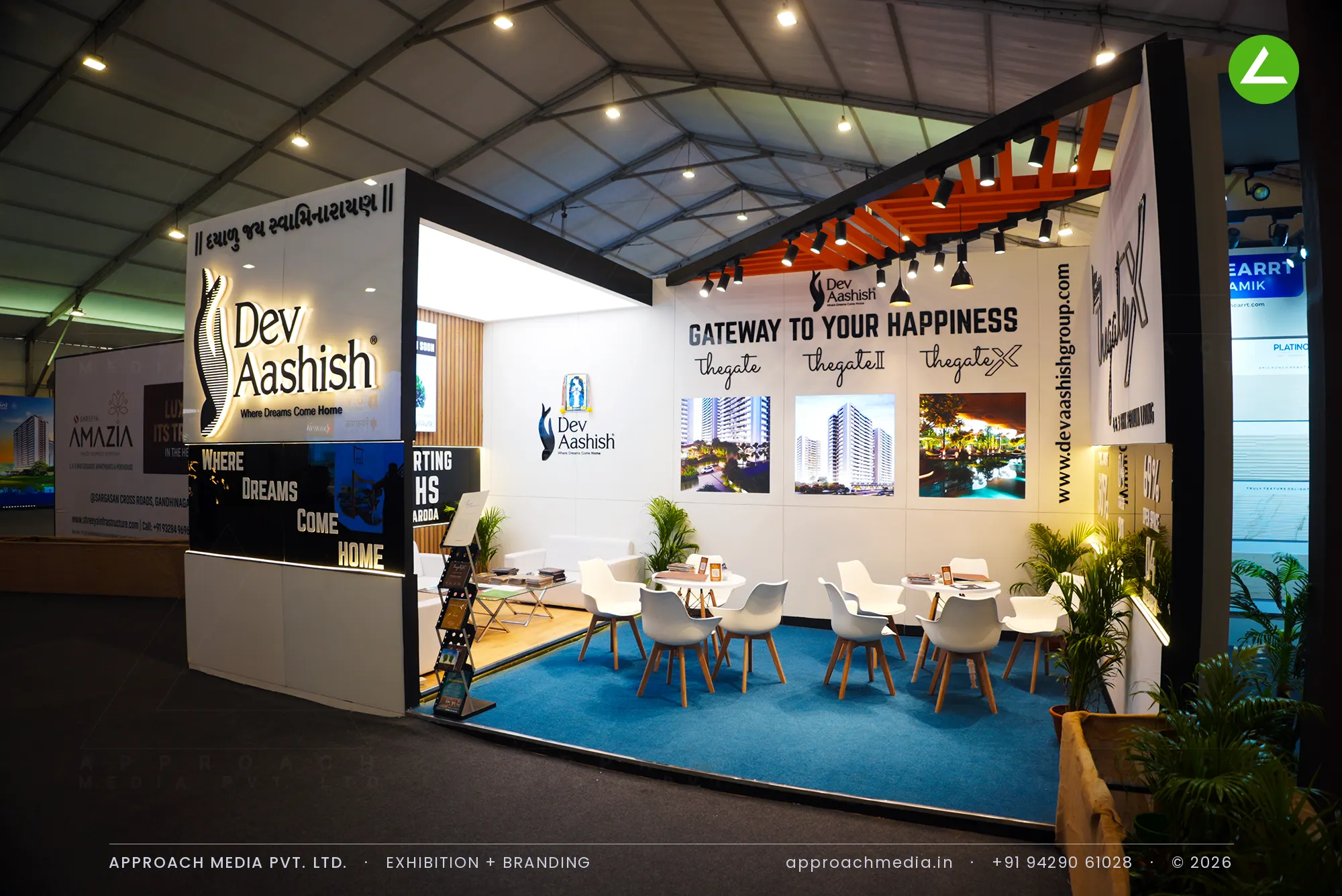 Dev Aashish — exhibition stall design at GIHED Tricity Property Expo, Gandhinagar 2025 — photo 3